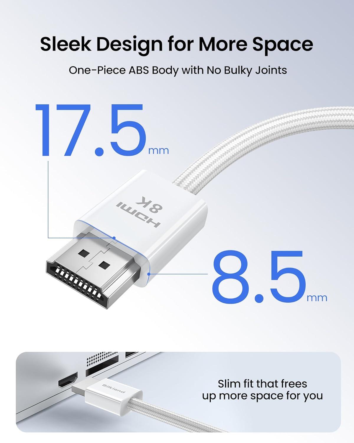 Thumbnail 3 de Silkland Certified HDMI 2.1 Cable (5FT) for PS5, Xbox Series X/S, 4K@120Hz, 8K@60Hz, 48Gbps