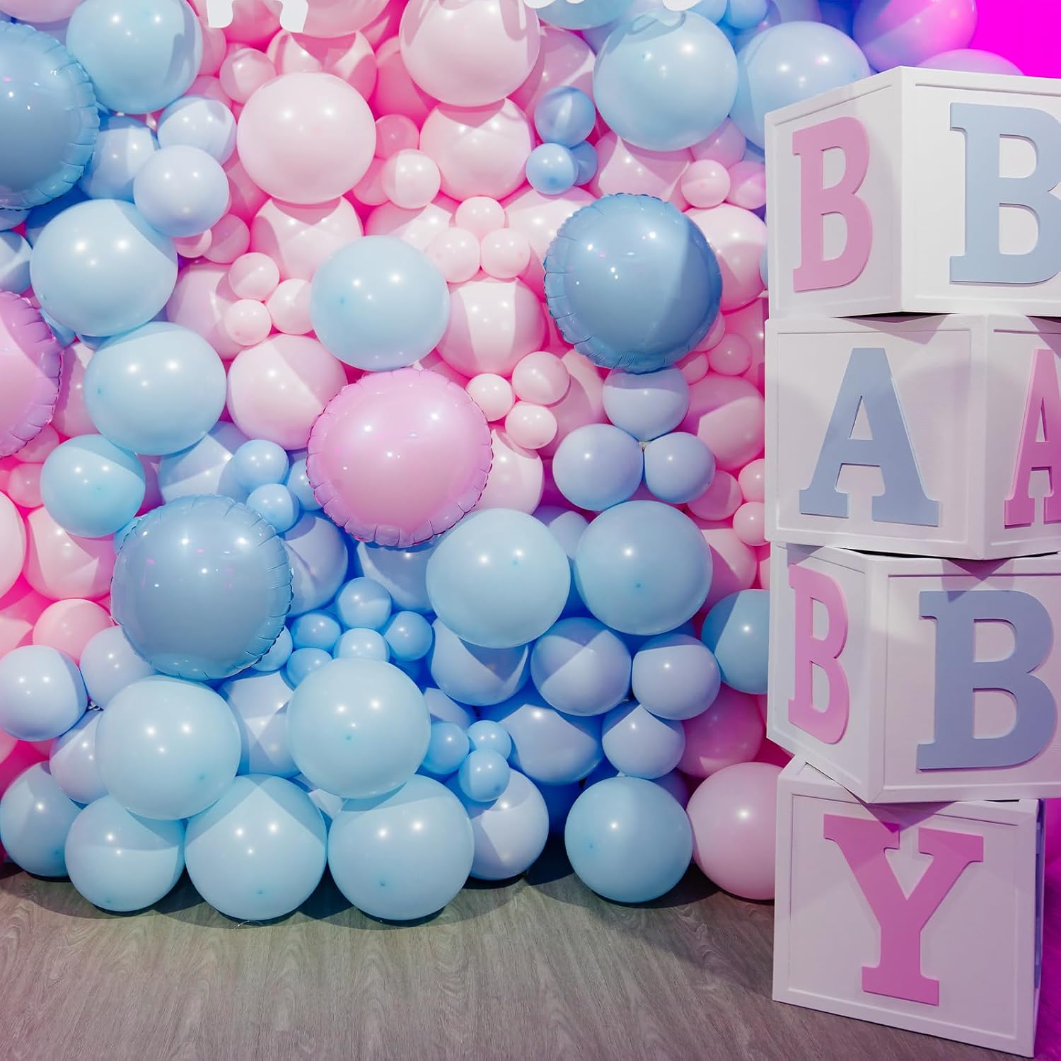 Detalle 2 de Rubfac Globos rosa pastel 129 pcs