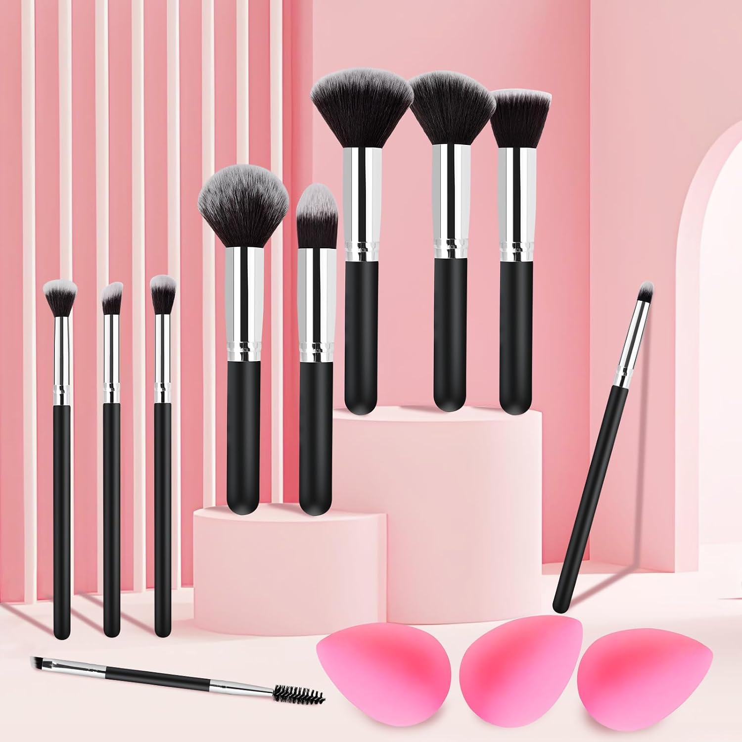 Thumbnail 2 de Zutcogo 1 Makeup Brush Set with 10 Brushes and 3 Blending Sponges