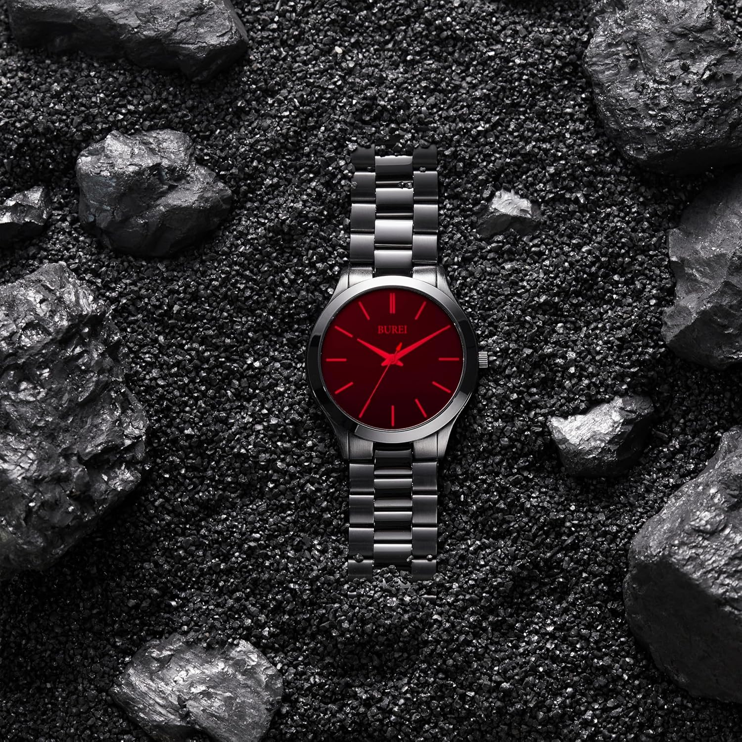 Detalle 2 de BUREI Montre 44 mm minimaliste pour homme