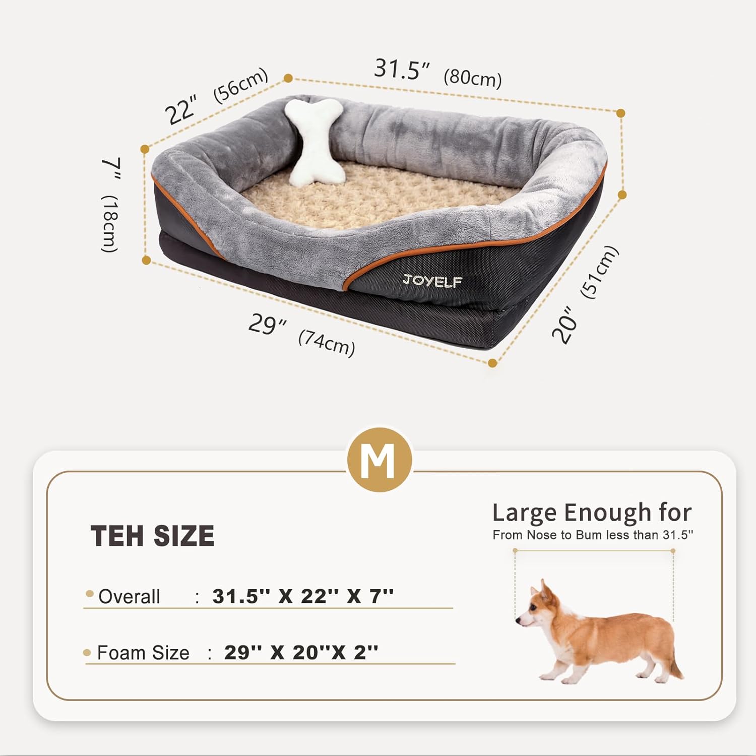Thumbnail 1 de JOYELF Memory Foam Dog Bed Orthopaedic