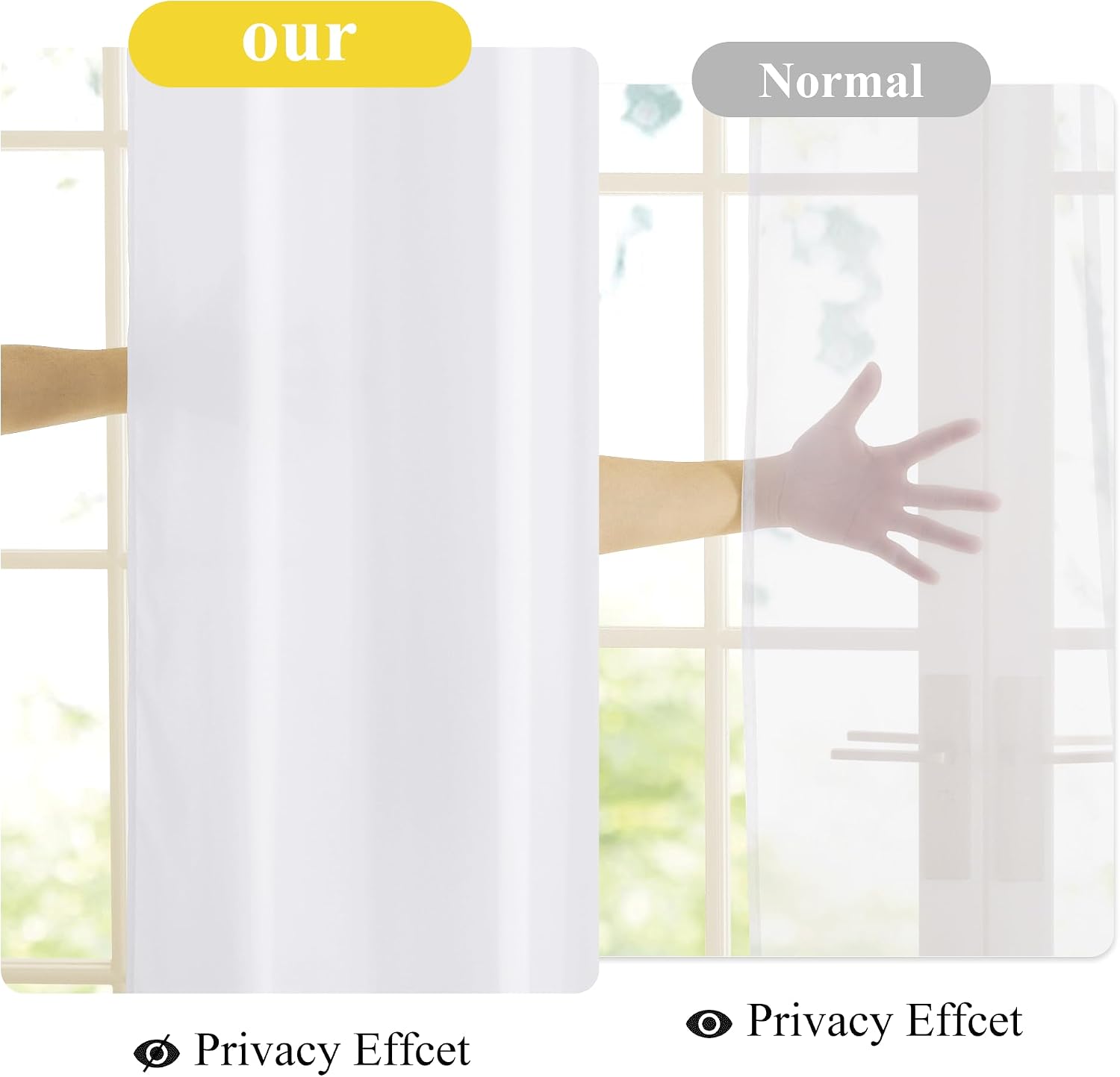 Thumbnail 2 de NICETOWN Non-See-Through Privacy Sheer Curtains 72"