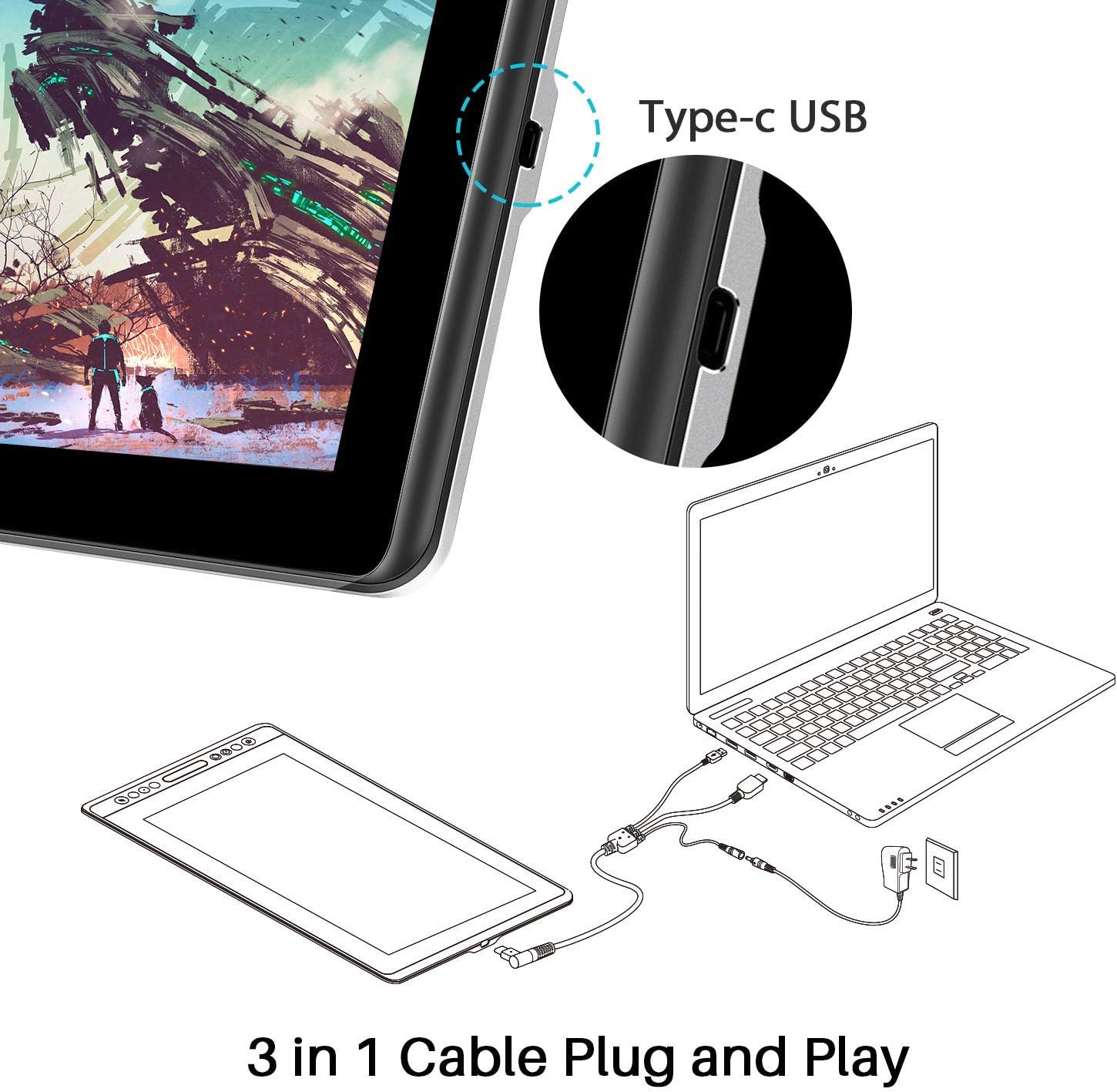 Thumbnail 6 de HUION Kamvas Pro 16 15.6-inch IPS Graphics Tablet with Anti-Glare Screen