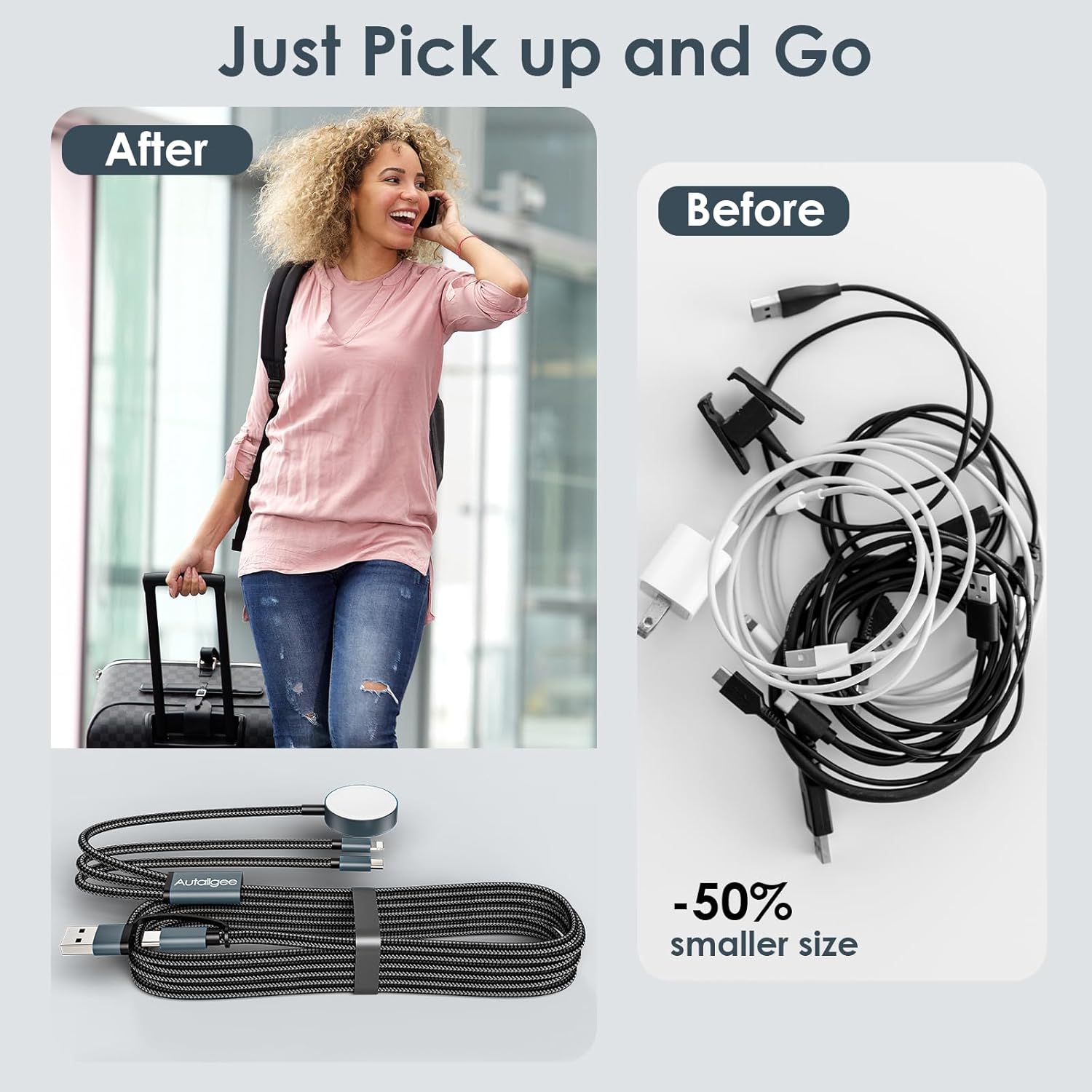 Thumbnail 2 de Apple Watch Upgraded 3-in-2 Multi Charger Cable 3m