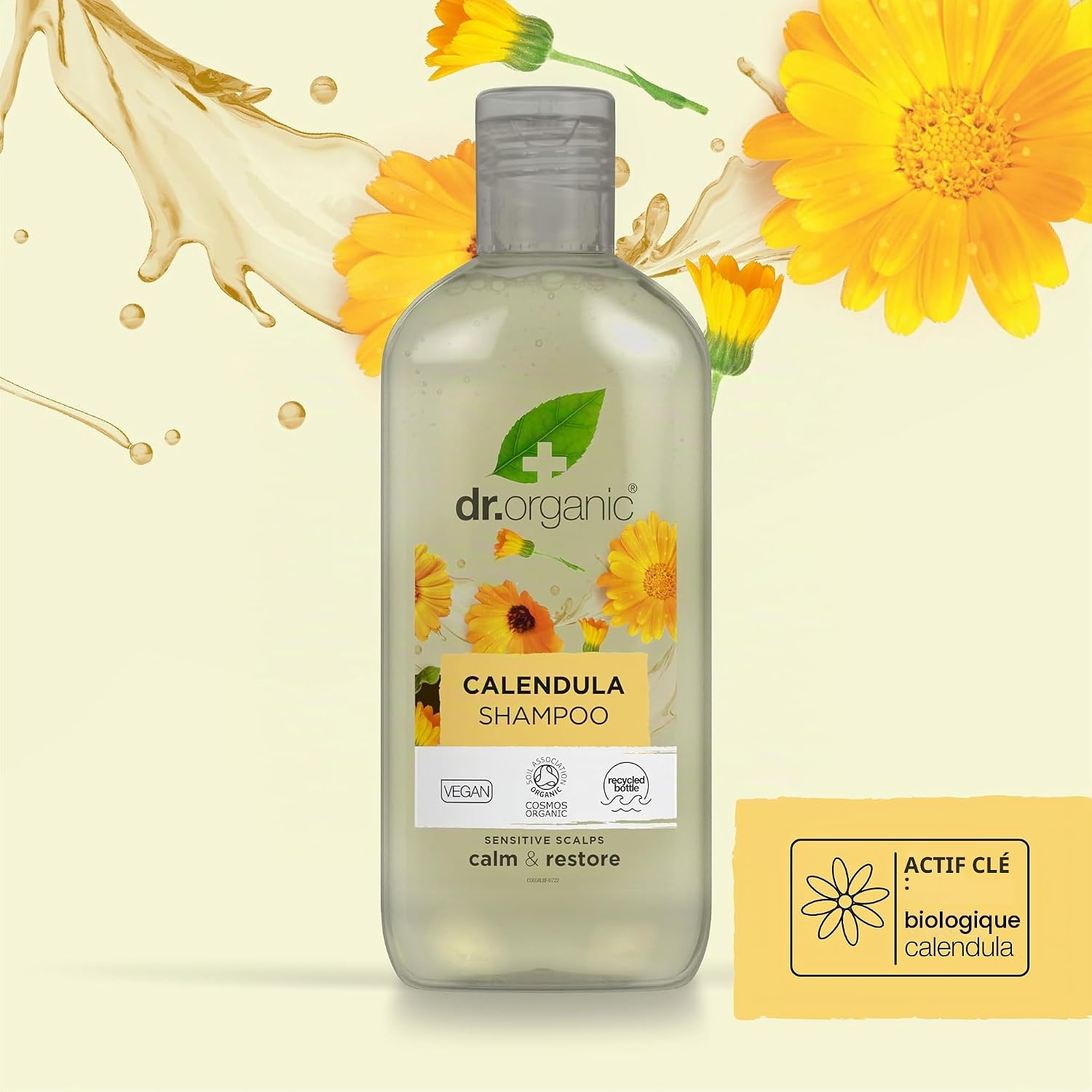 Detalle 1 de Organic Doctor Calendula-shampoo voor gevoelige hoofdhuid, 265 ml