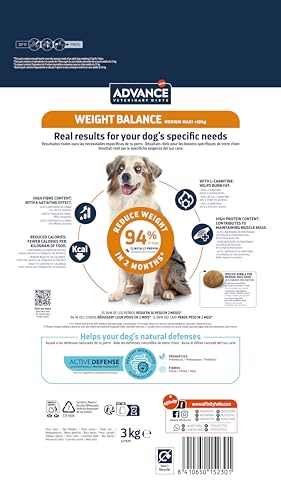 Detalle de Advance Veterinary Diets Weight Balance Medium & Maxi: pienso para perros con sobrepeso (3 kg) de Affinity