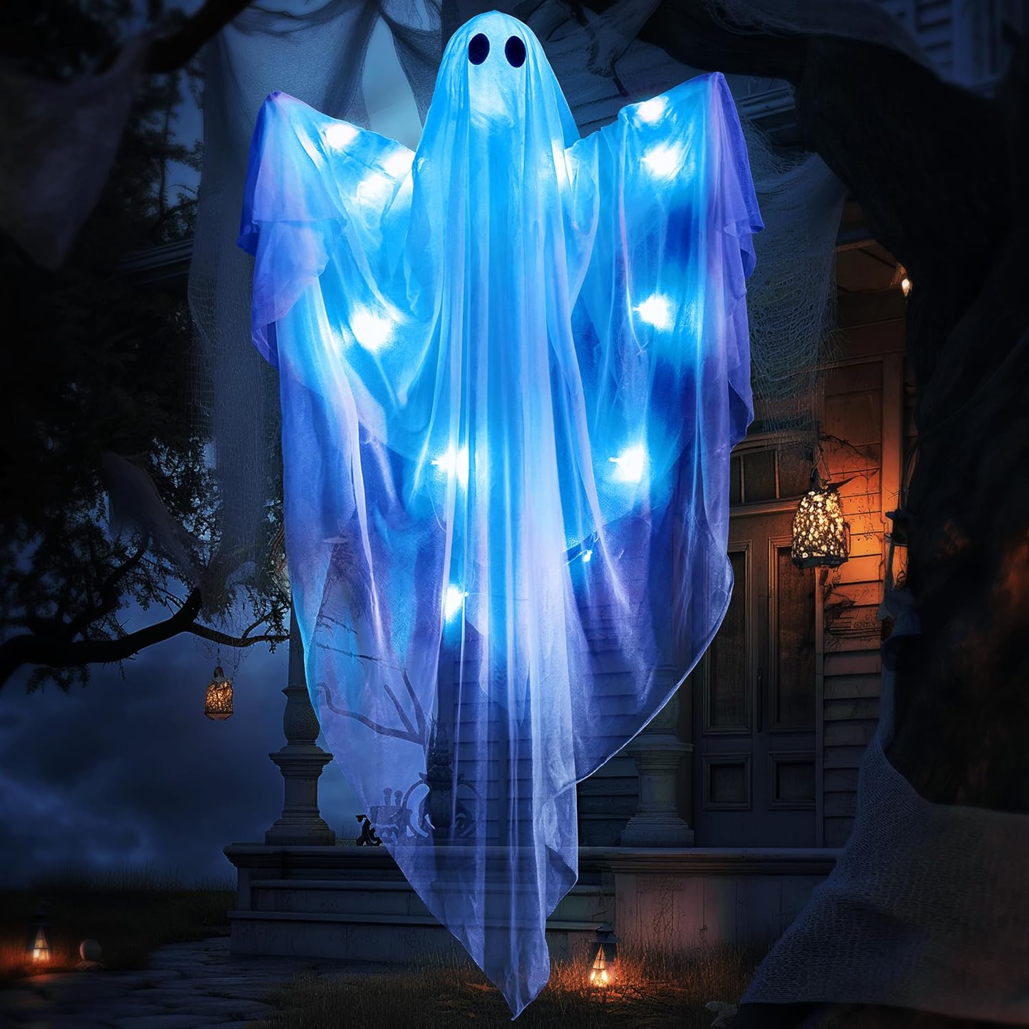 Detalle 2 de JOYIN 11504 47-Inch Hanging Halloween Ghost with Blue LED and Timer