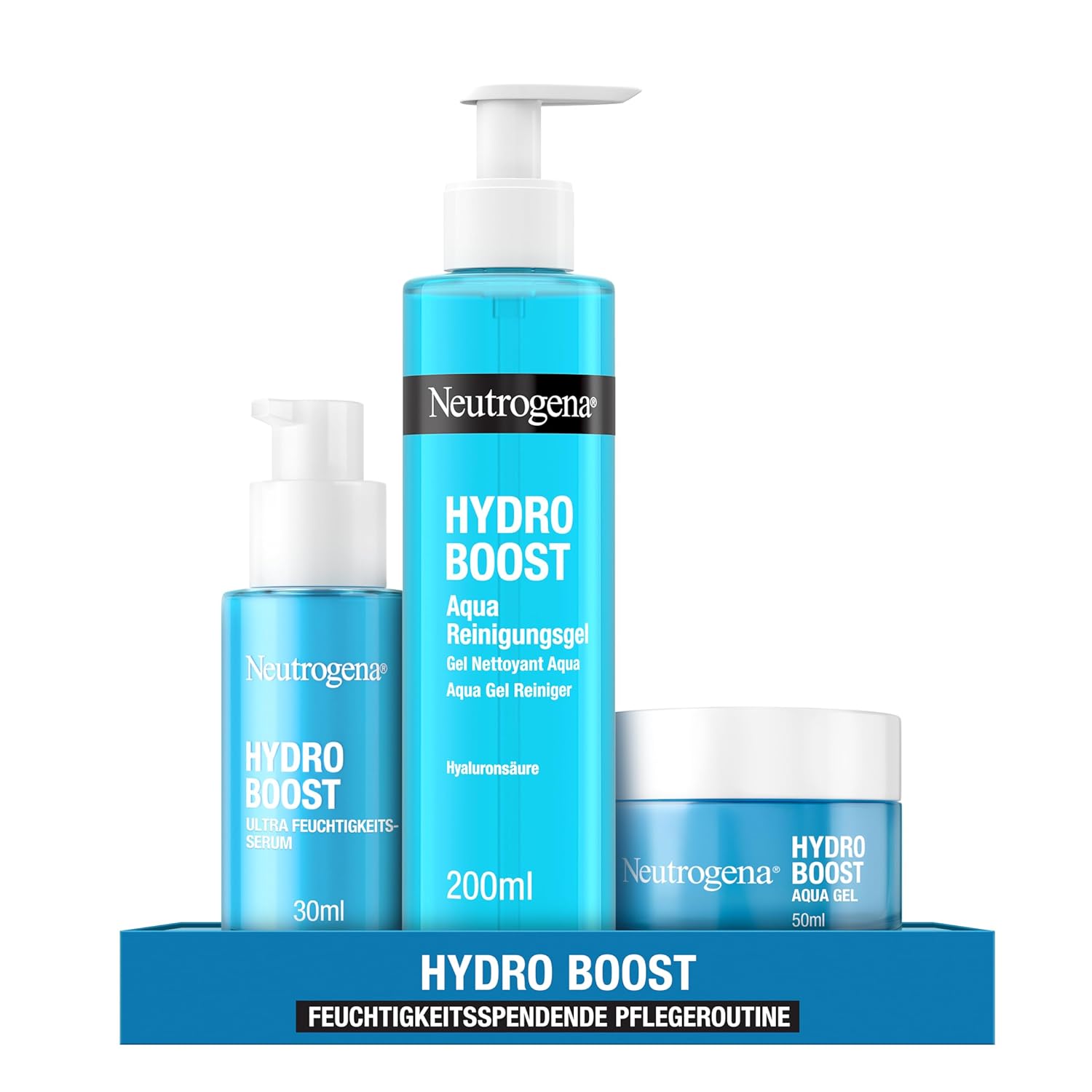 Imagen de Neutrogena Hydro Boost Skincare Set mit Aqua Reinigungsgel, Aqua Perlen Serum & Aqua Gel Gesichtscreme en OfertitasTOP