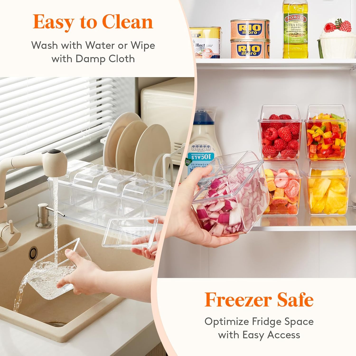 Detalle de Lifewit Ice Chilled Condiment Caddy with 5x20 oz Containers