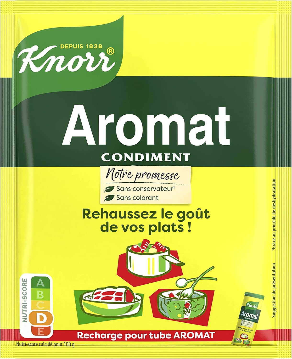 Detalle 2 de Knorr Aromat Recharge en Poudre 90 g x 13 sachets – Assaisonnement sans colorant ni conservateur