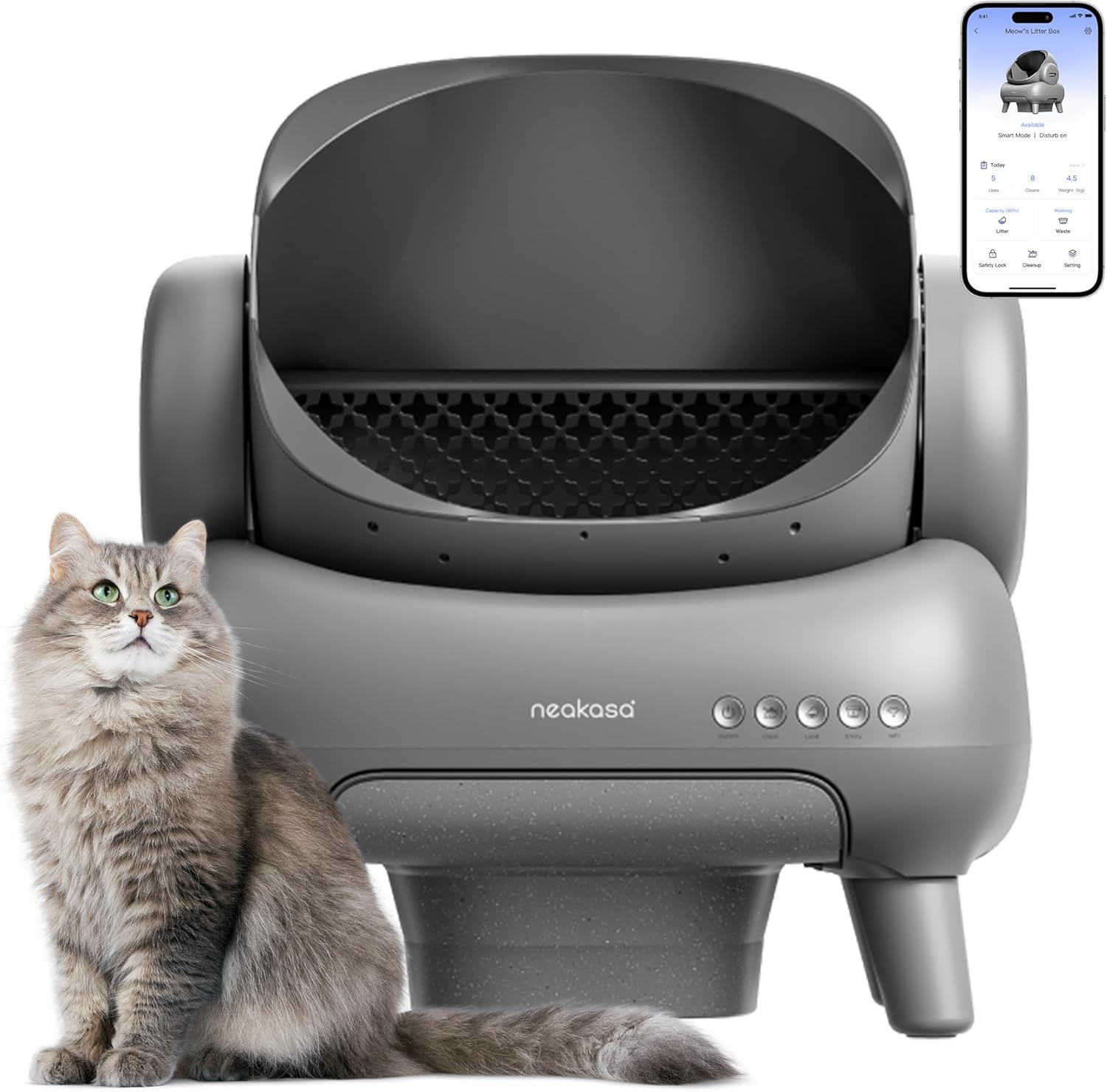 Thumbnail 6 de M1 litière auto-nettoyante à couvercle ouvert pour chat (design ouvert sur le dessus)