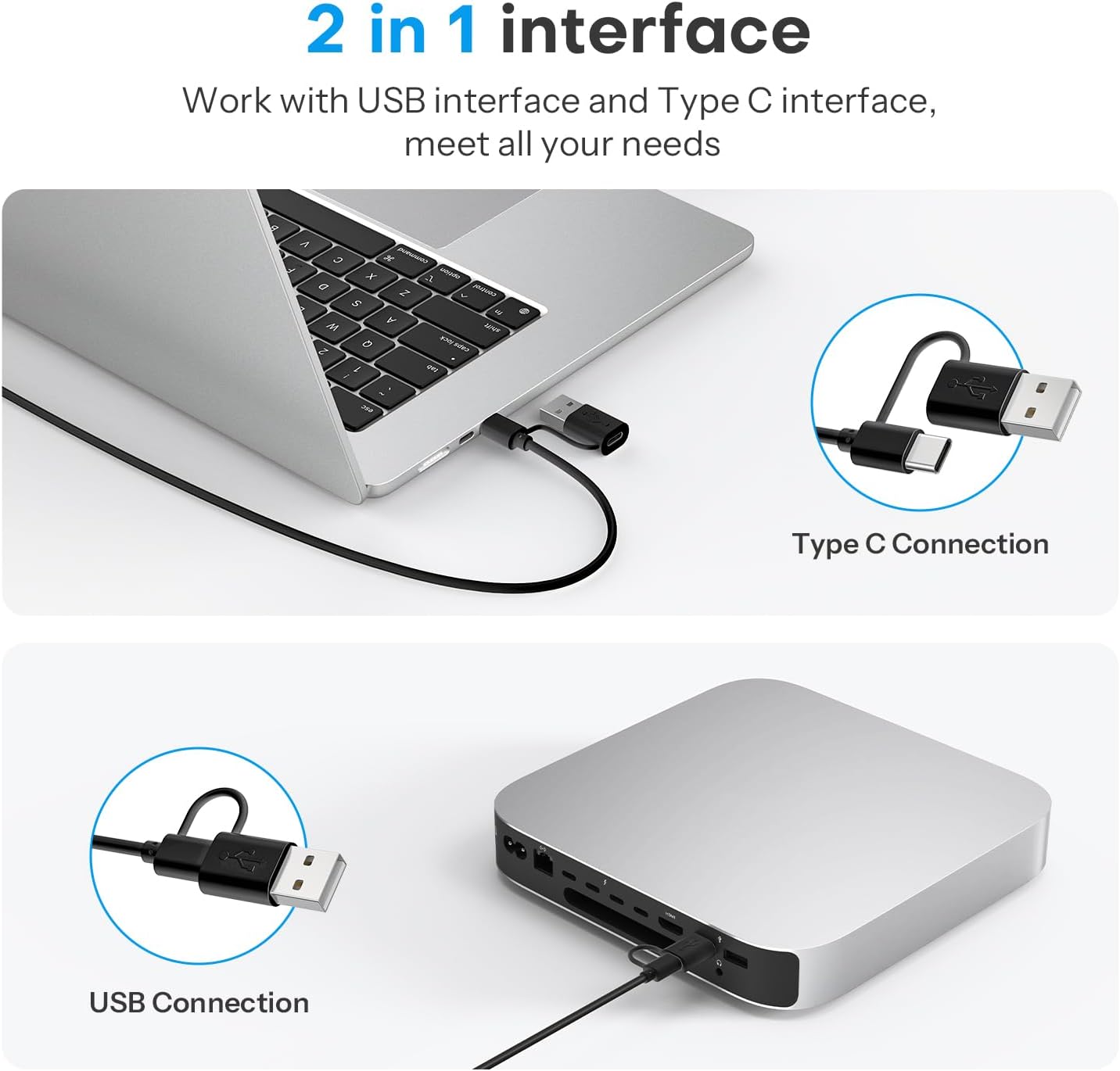 Detalle de OMOTON Wired Keyboard for Mac QWERTY UK