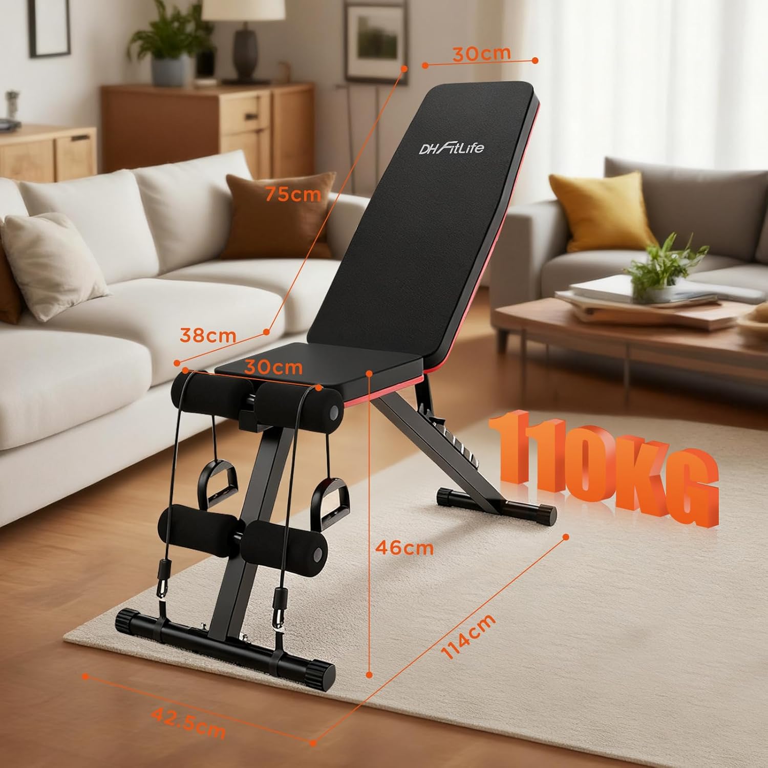 Thumbnail 5 de DH FitLife Banc pliable 8 en 1 réglable et incliné : gain de place 80%