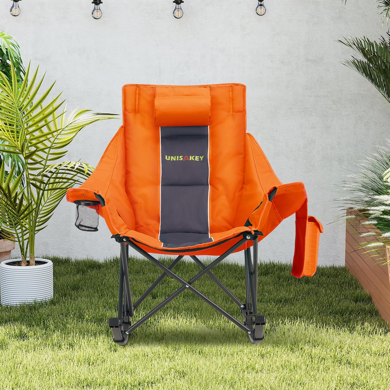 Detalle 2 de Unisakey Rocking Camping Chair, 300-lb Capacity
