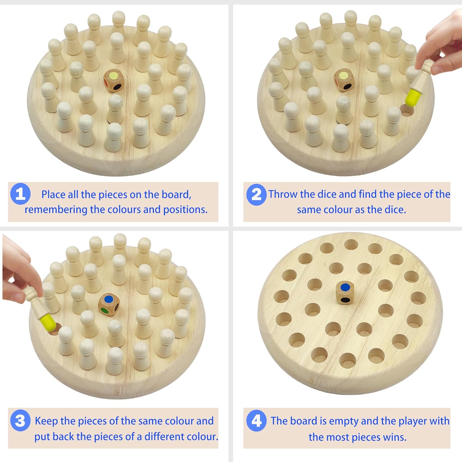 Thumbnail 4 de Vingahouse Wooden Chess Memory Match Stick Game with Storage Bag