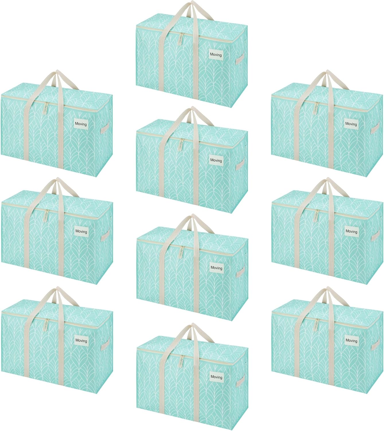 Detalle de VENO 10 Pack Extra Large Moving Storage Bags with Zips – Heavy-Duty Cloth-Like Tote Alternative