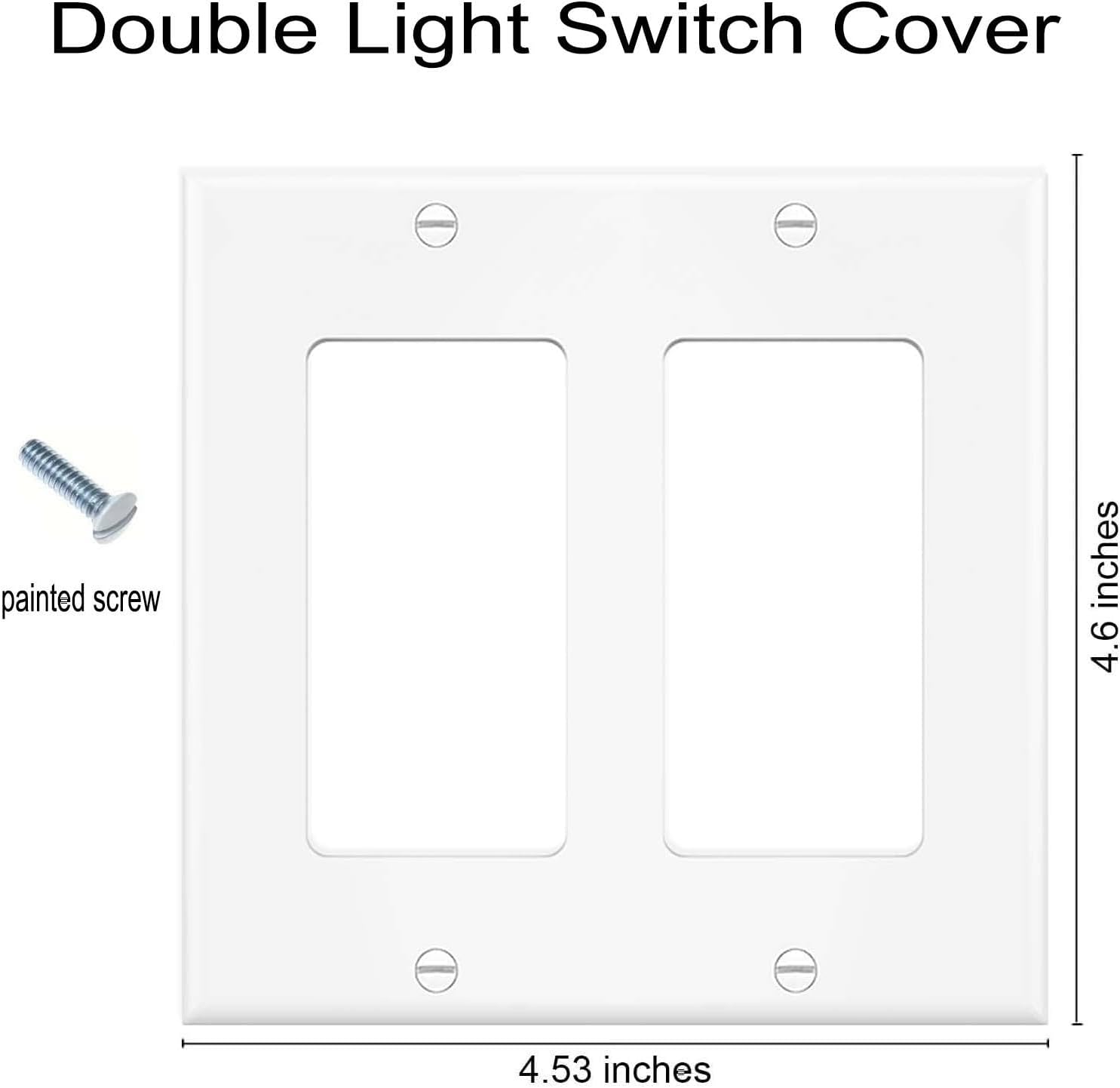 Detalle de ZEFTV 2-Gang Decorator Wall Plates, White Polycarbonate, 4-Pack