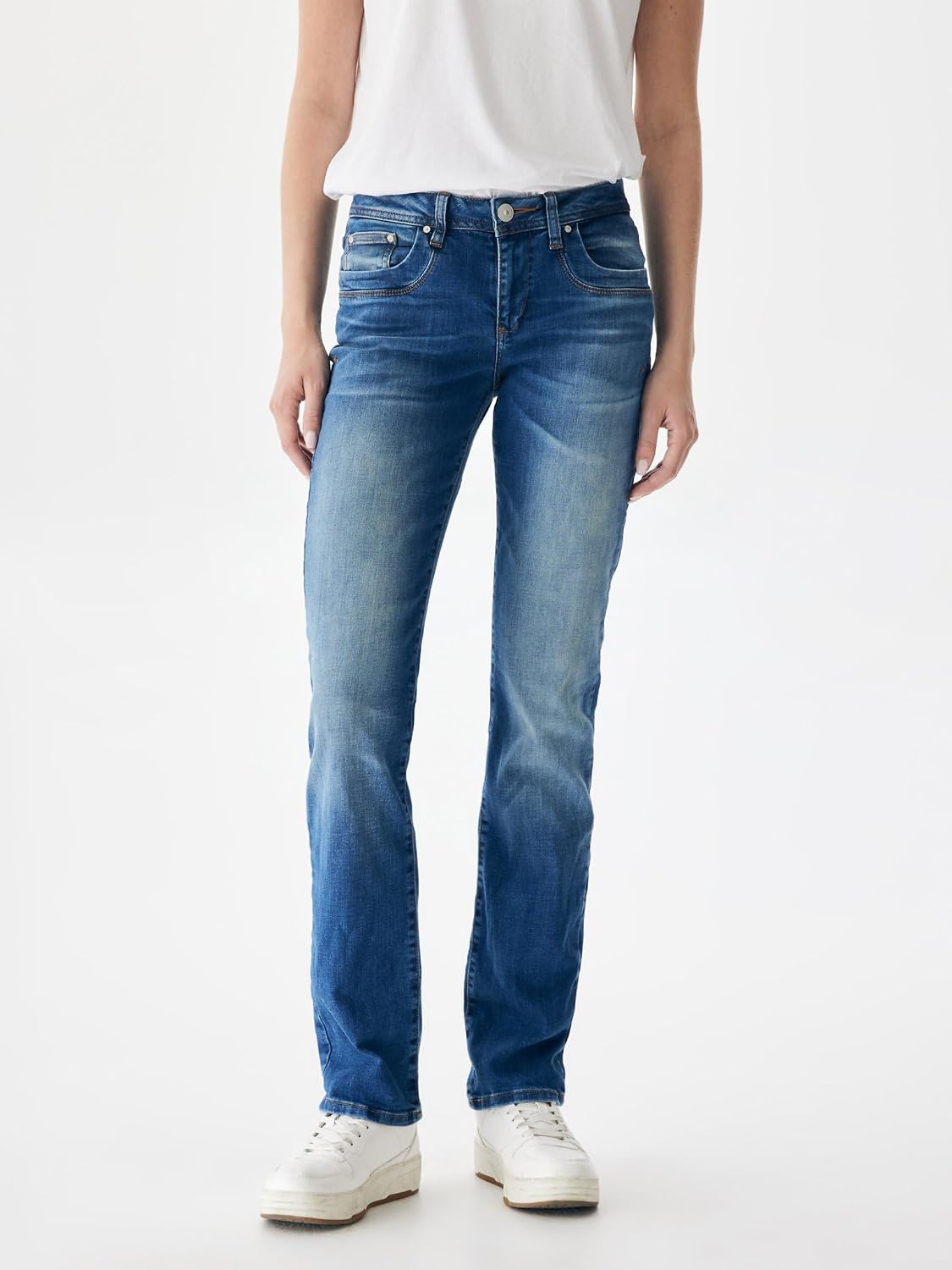 Detalle de LTB Damen Jeans Vilma Bootcut Blau Zayla Wash – Baumwolle Stretch