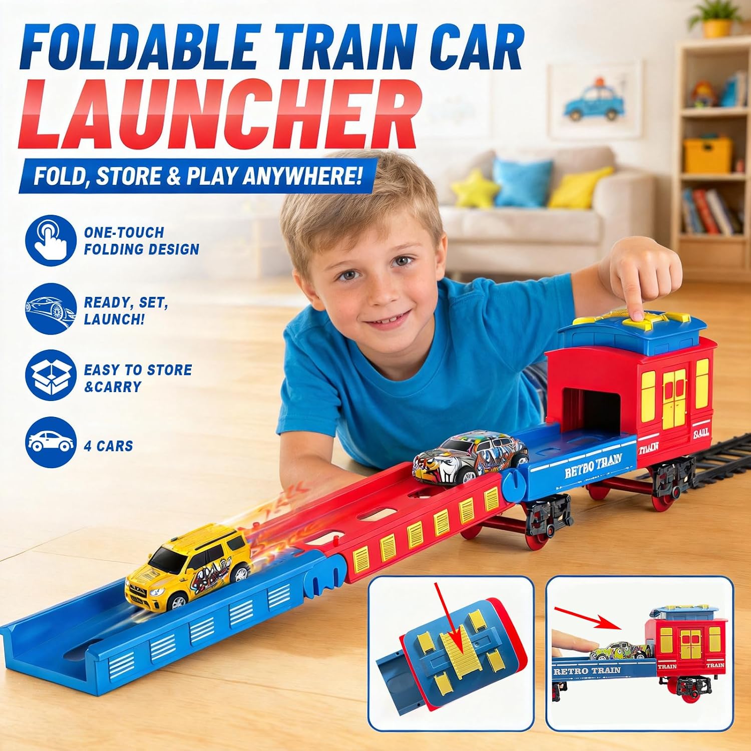 Detalle de BUBUQE Electric Train Set Toy with Lights, Sound and Smoke