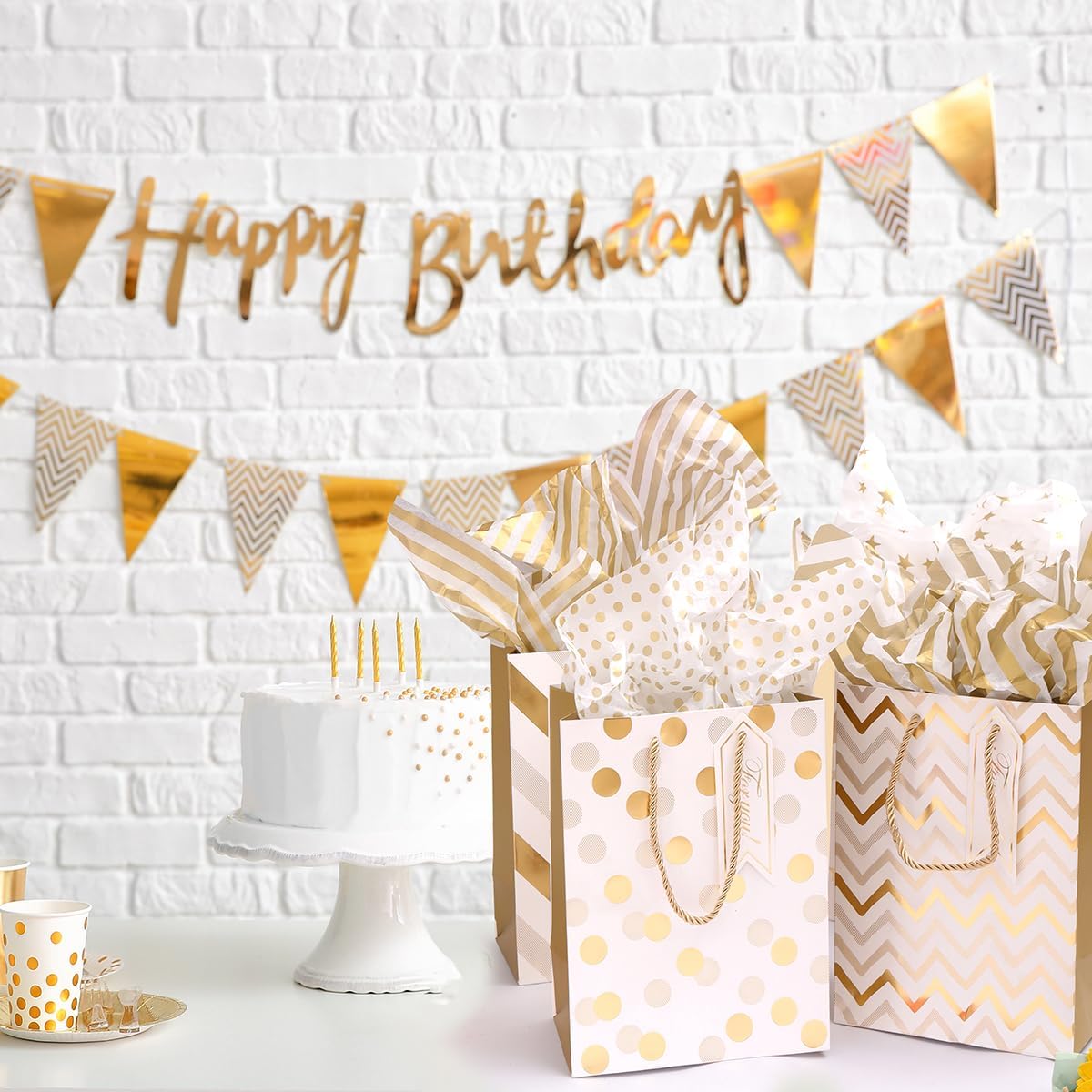 Thumbnail 4 de Medium Gift Bags with Tissue Paper 12pcs 9