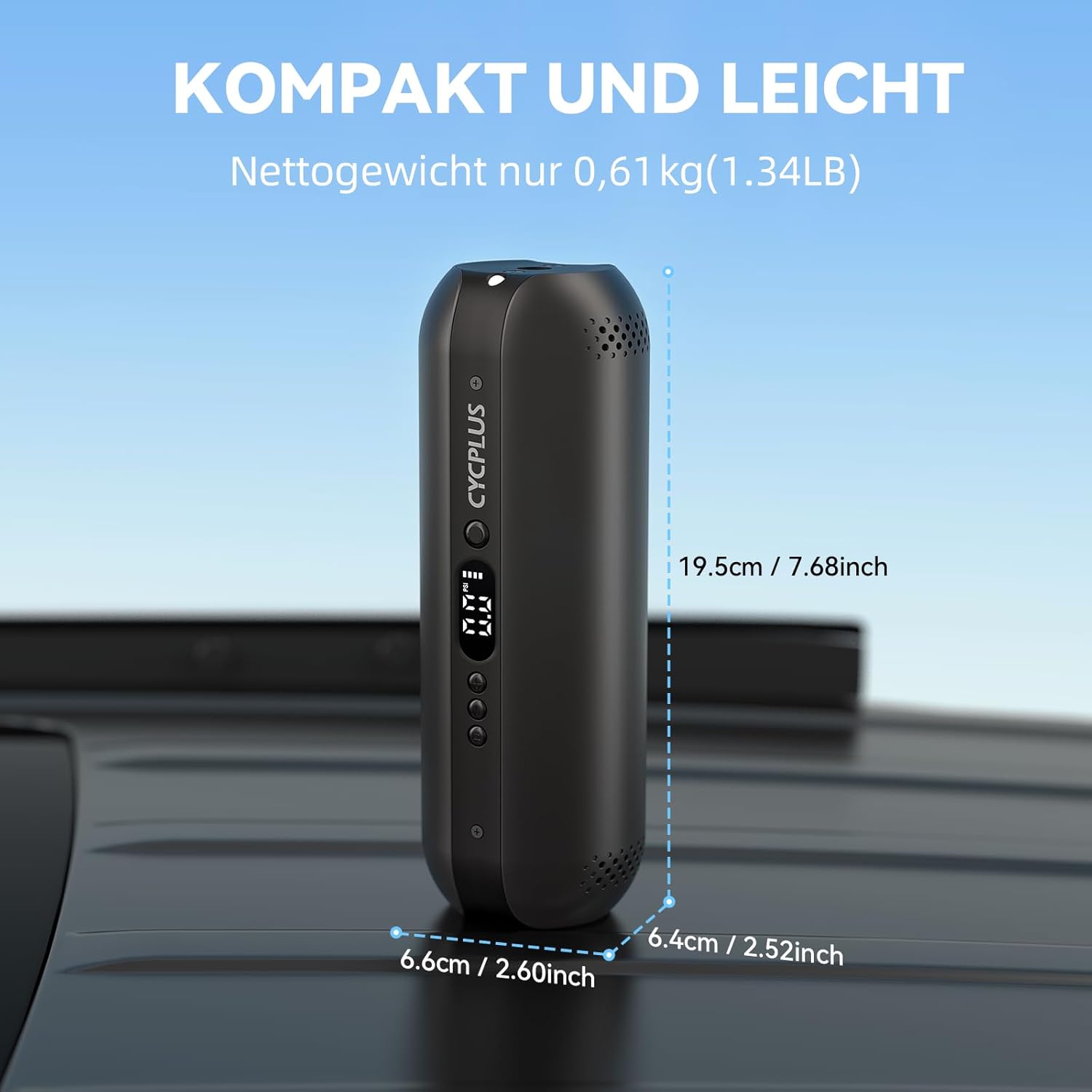 Thumbnail 6 de CYCPLUS AL1 Reifenpumpe 12V DC/AC 2‑in‑1