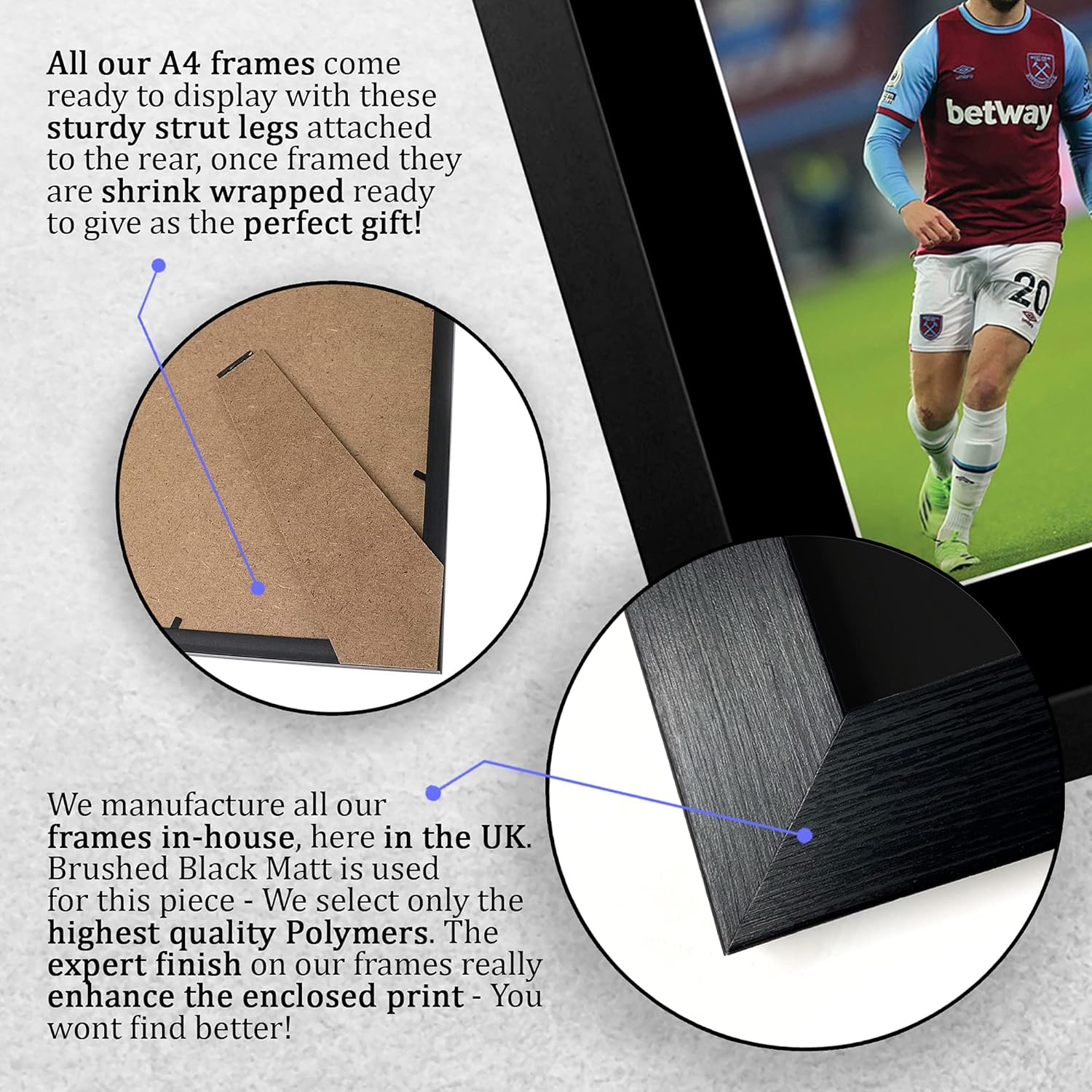 Thumbnail 6 de Jarrod Bowen West Ham United A4 framed signed autograph picture (HWC Trading) for football fans