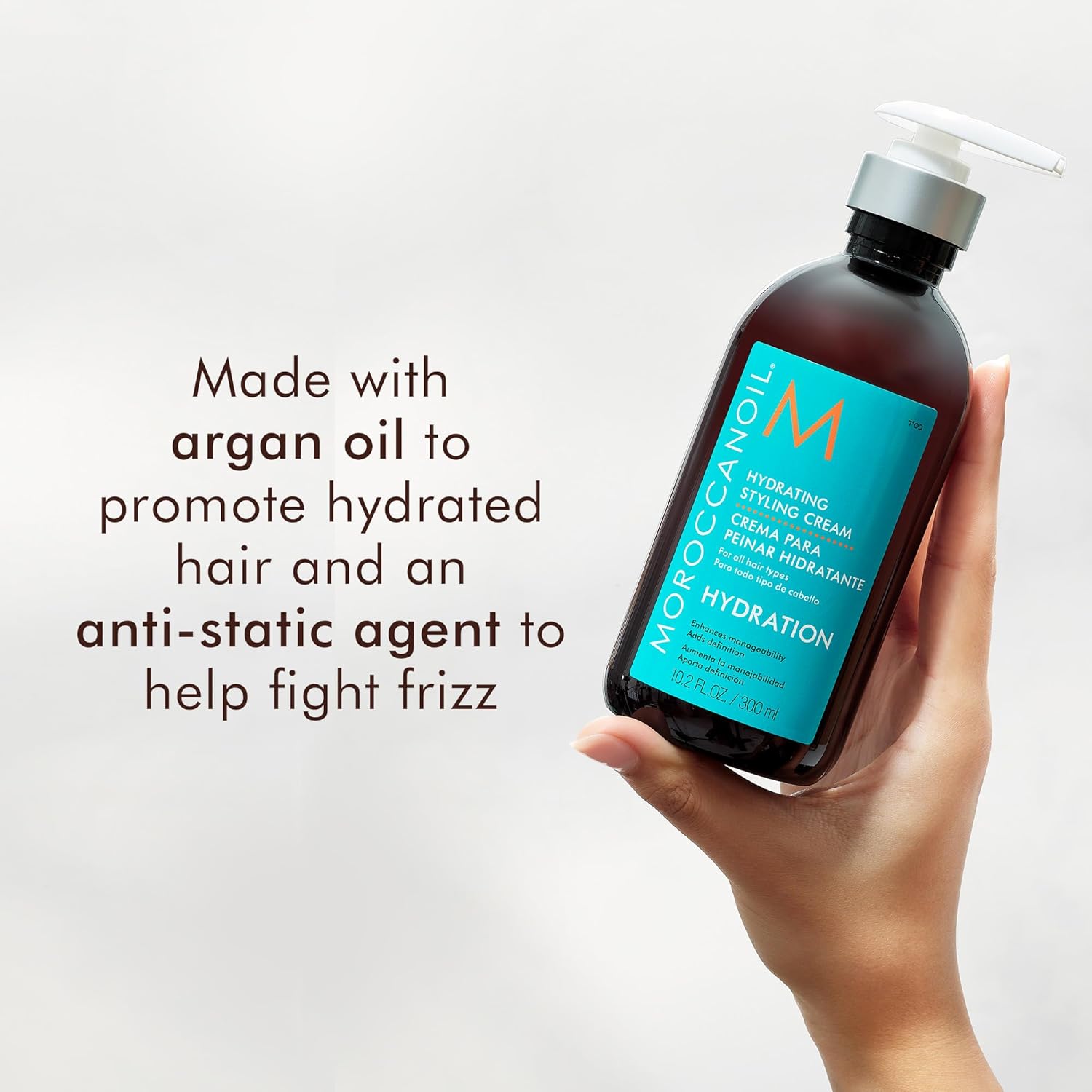 Detalle 1 de Moroccanoil Hydrating Styling Cream – soft hold, definition and shine for frizz-prone hair