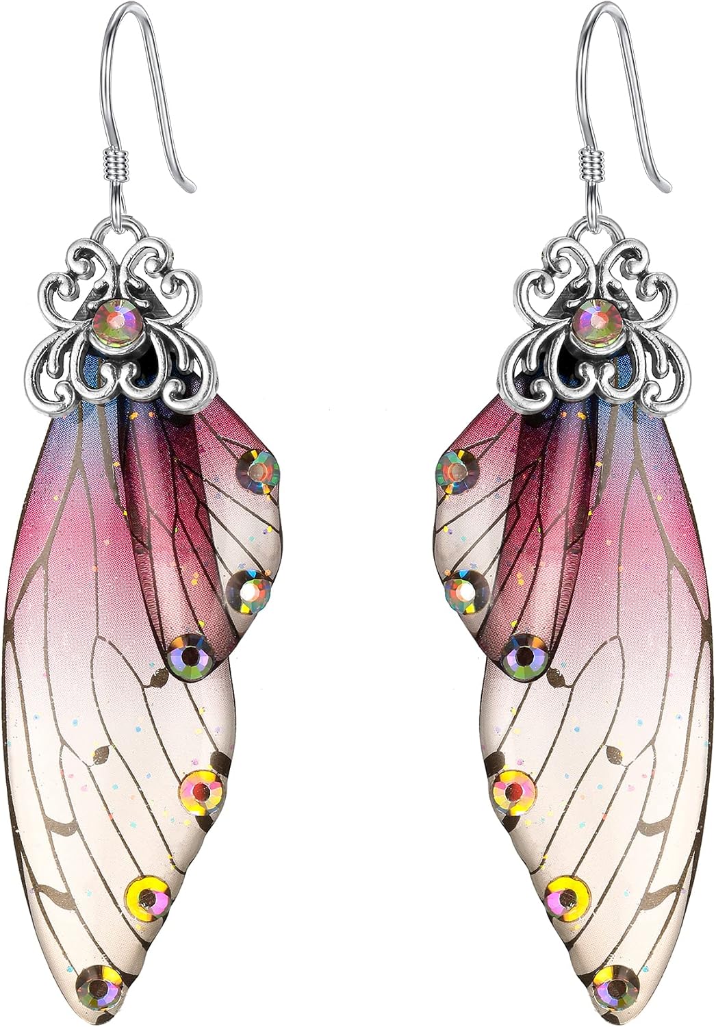 Thumbnail 5 de Clearine Boucles d'oreilles Papillon Ailes Goutte Cristal multicolores