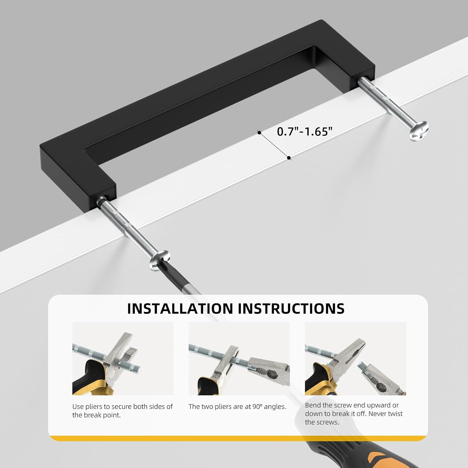 Thumbnail 3 de Goldenwarm LSJ12BK01 Cabinet Pulls, Matte Black Stainless Steel, 5-Inch Centers