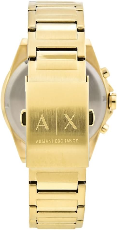 Detalle de Armani Exchange Goldfarbene Herrenuhr – Quarz-Chronograph, 44 mm Gehäuse, Edelstahlarmband
