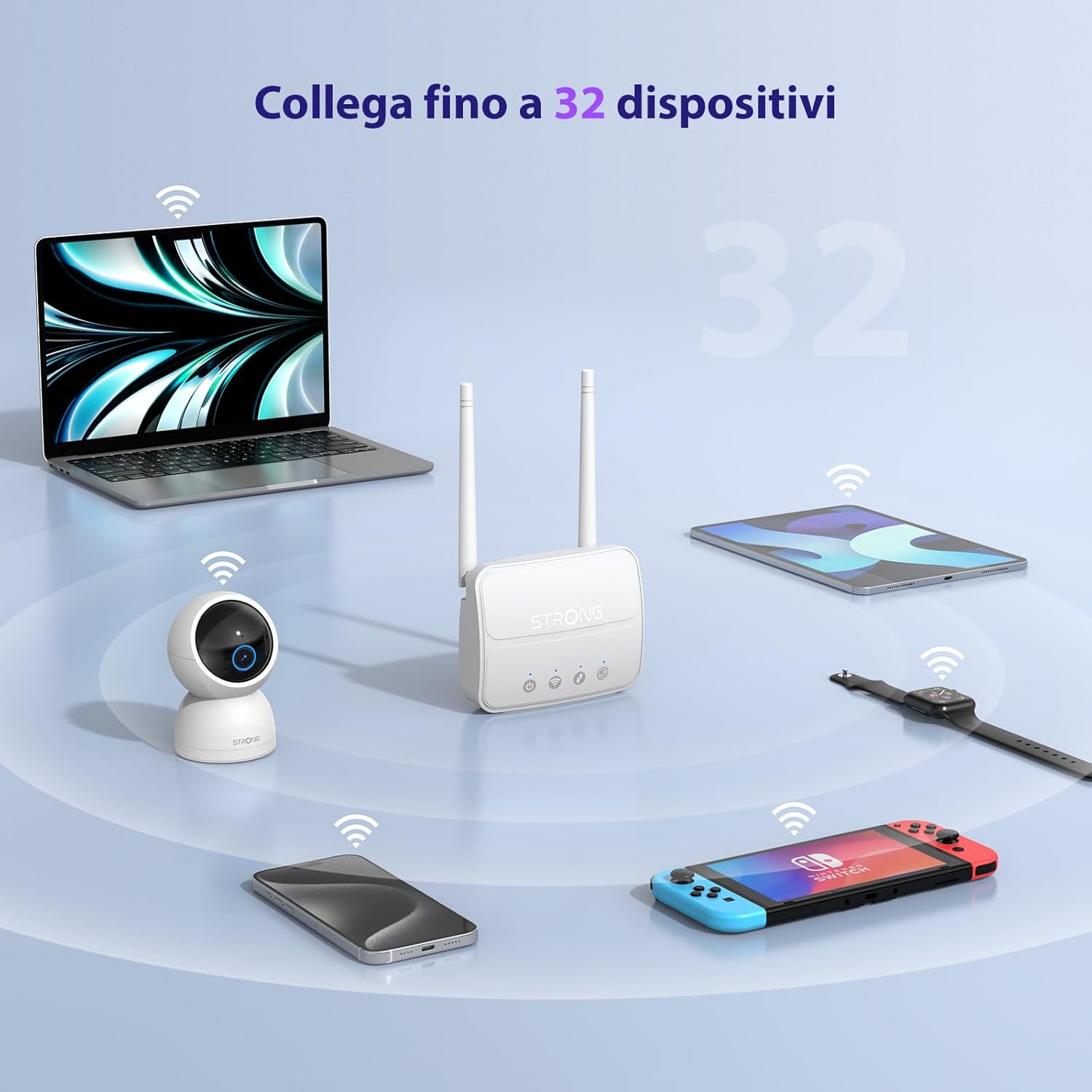 Thumbnail 4 de Strong Router WiFi N300 Mbps con SIM – 4G Cat4 LTE, USB 3.0, Antenne staccabili, fino a 32 dispositivi