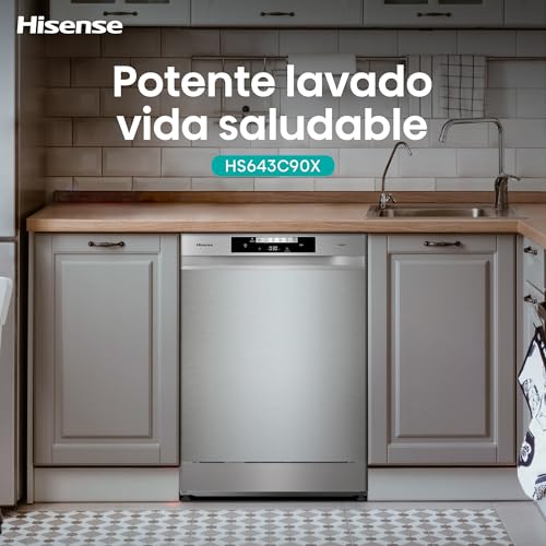 Thumbnail 12 de Hisense HS643C90X lavavajillas de libre instalación con secado automático y capacidad para 16 servicios