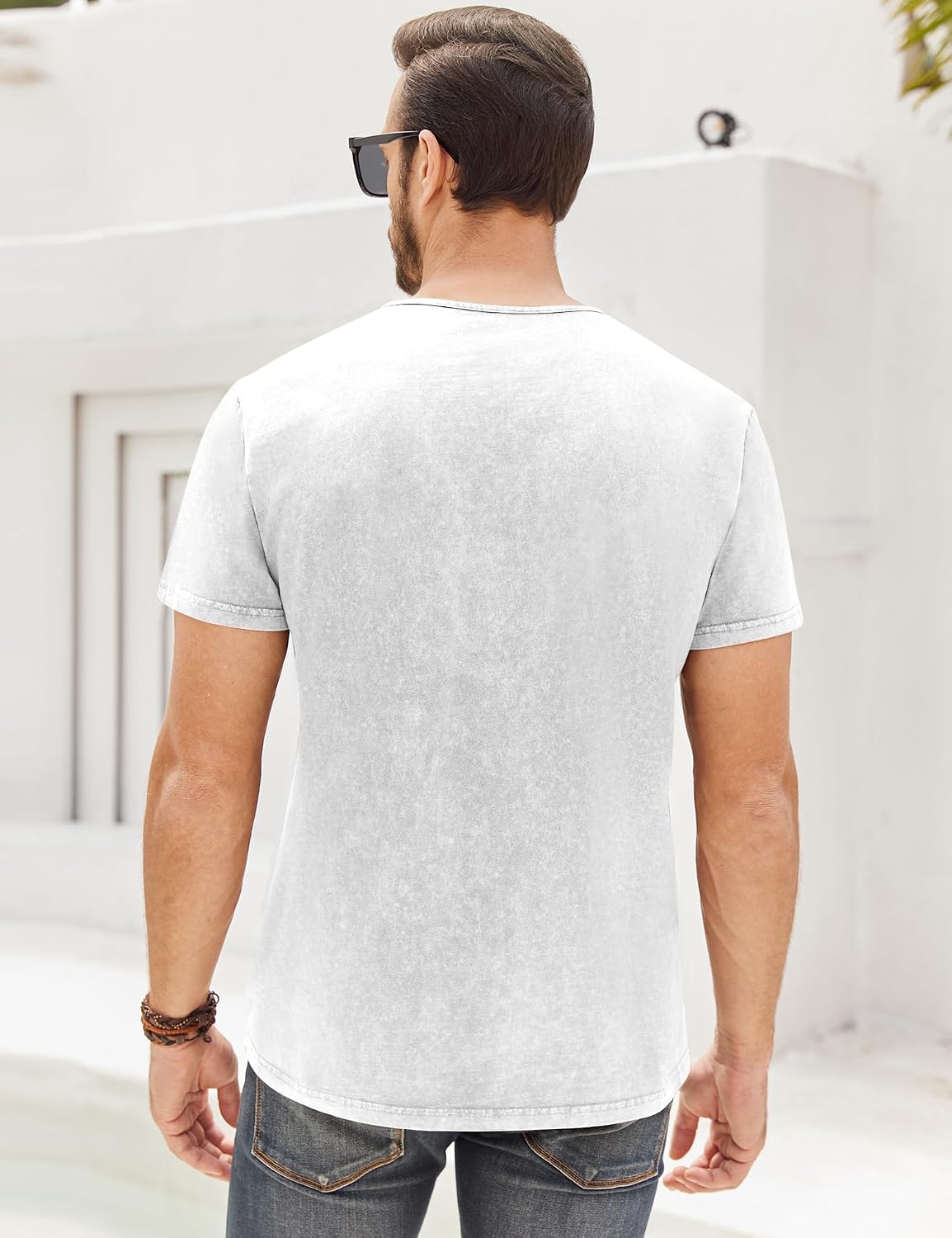 Detalle de Beotyshow Henley Langarm Hemd für Herren – Slim Fit aus Baumwolle, vielseitig einsetzbar