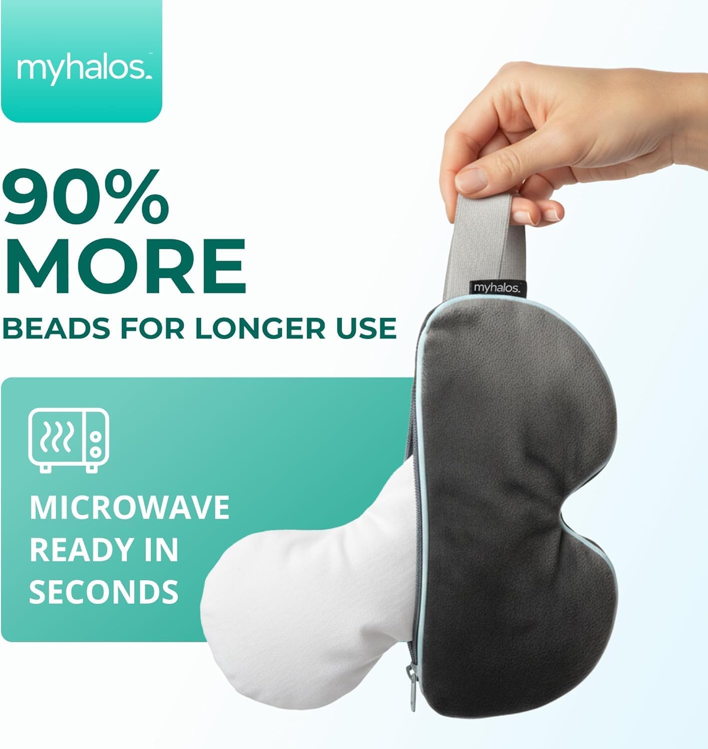 Thumbnail 4 de MyHalos Heated Eye Mask for Dry Eyes — Moist Heat Steam Compress (Microwaveable, Reusable, with Travel Pouch)