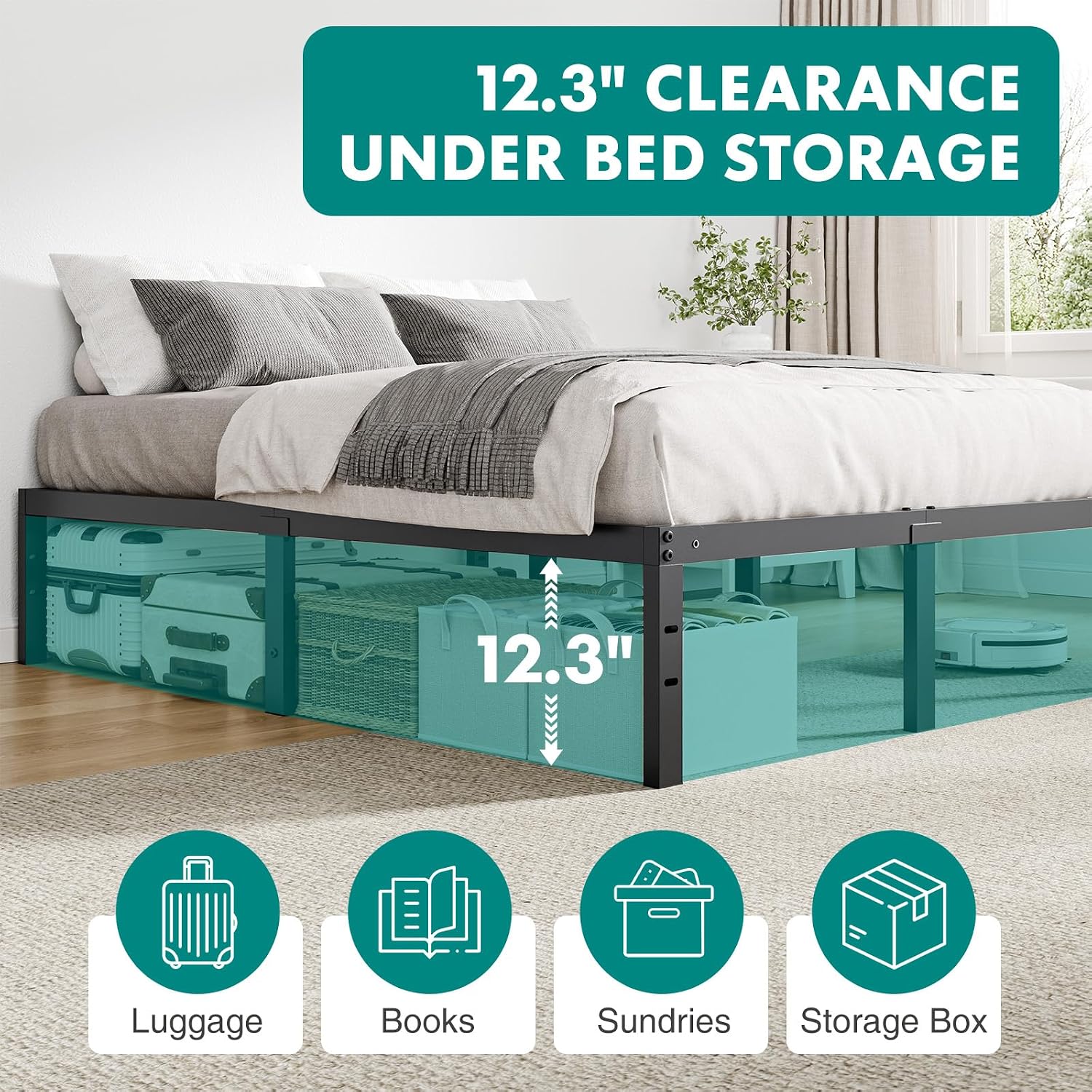 Detalle 2 de OLIXIS Full Size Metal Bed Frame