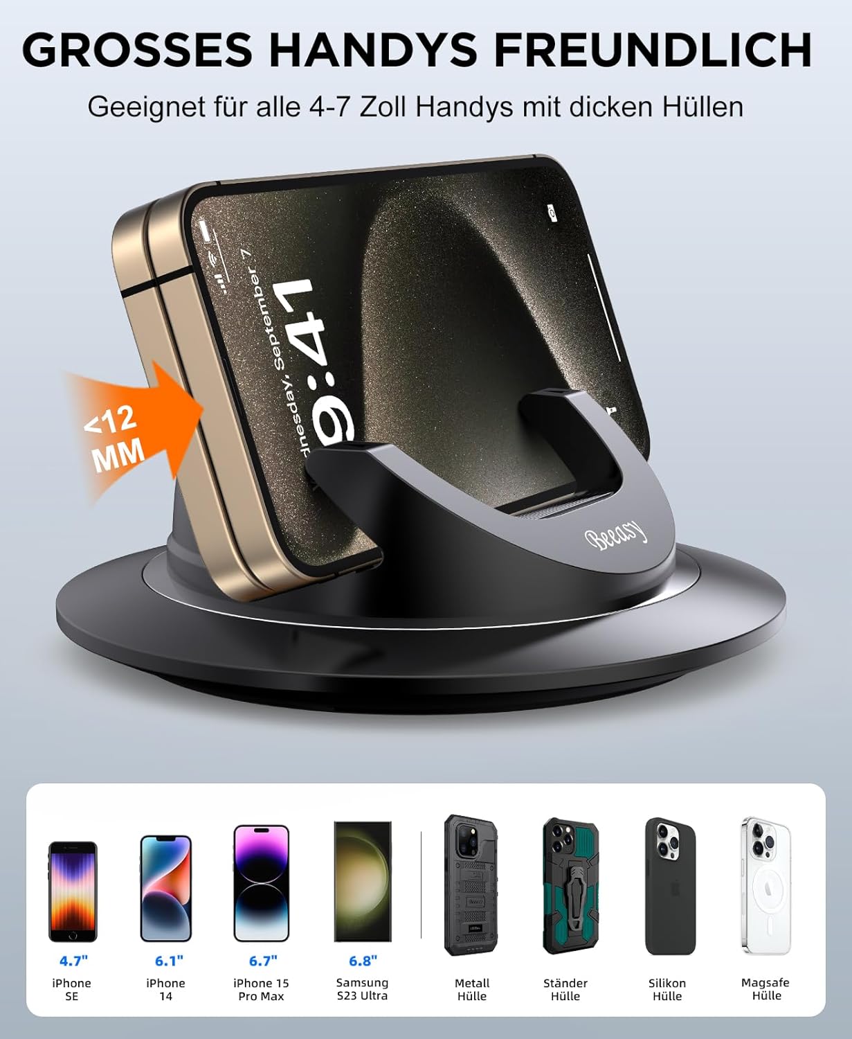 Thumbnail 5 de Beeasy Handyhalterung Auto 360° für 4–7 Zoll