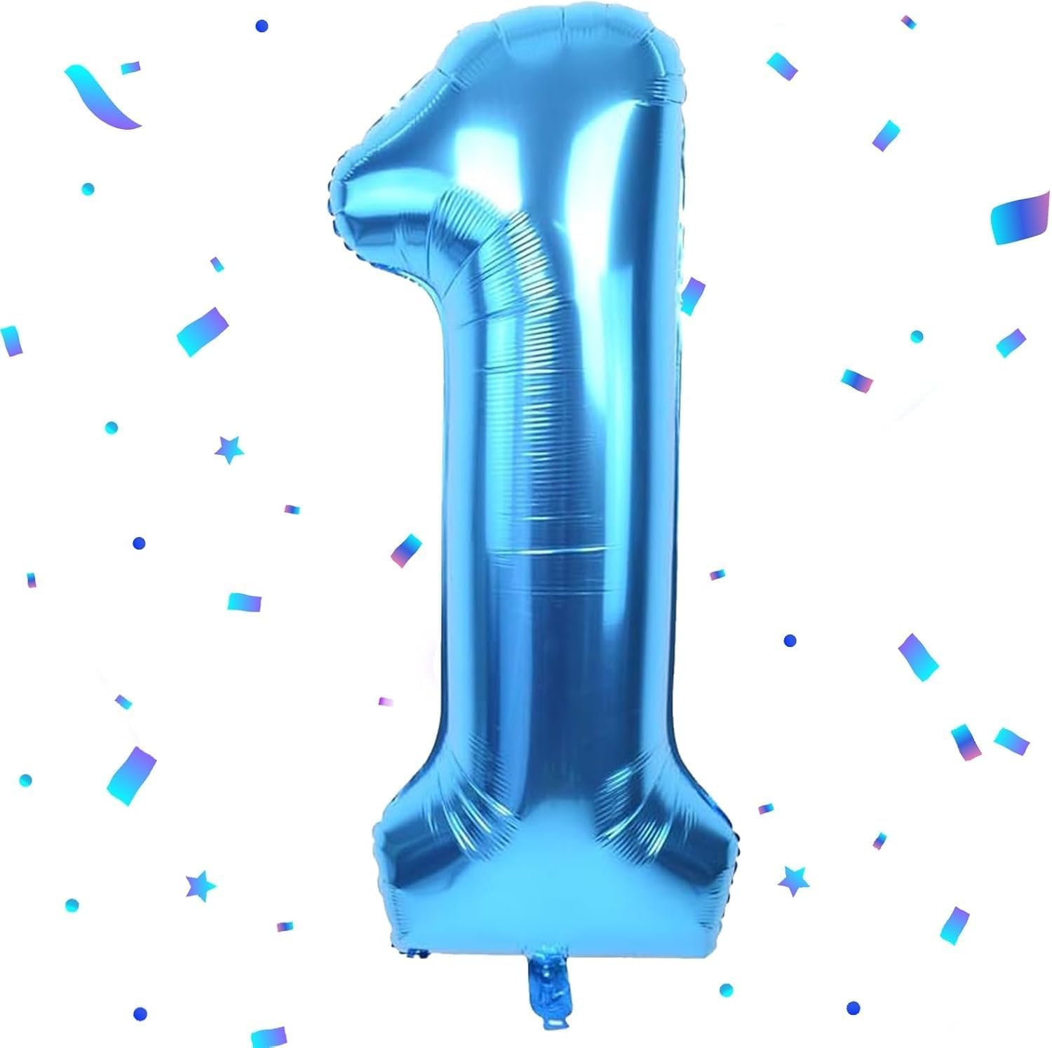Detalle de Blue Number 1 Foil Balloon, 40-Inch