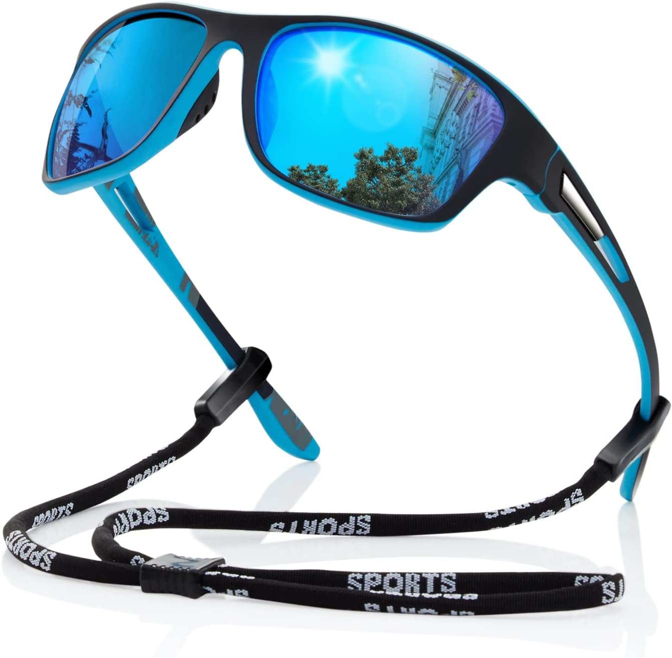 Detalle de suoso Polarized Sports Sunglasses, UV400 Wraparound Design for Outdoor Use