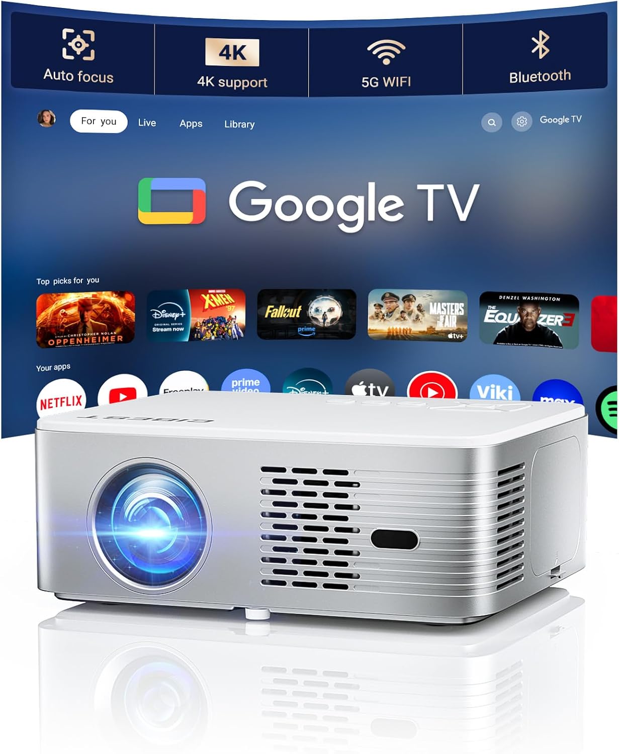 Detalle de CiBest Smart Projector with WiFi 6