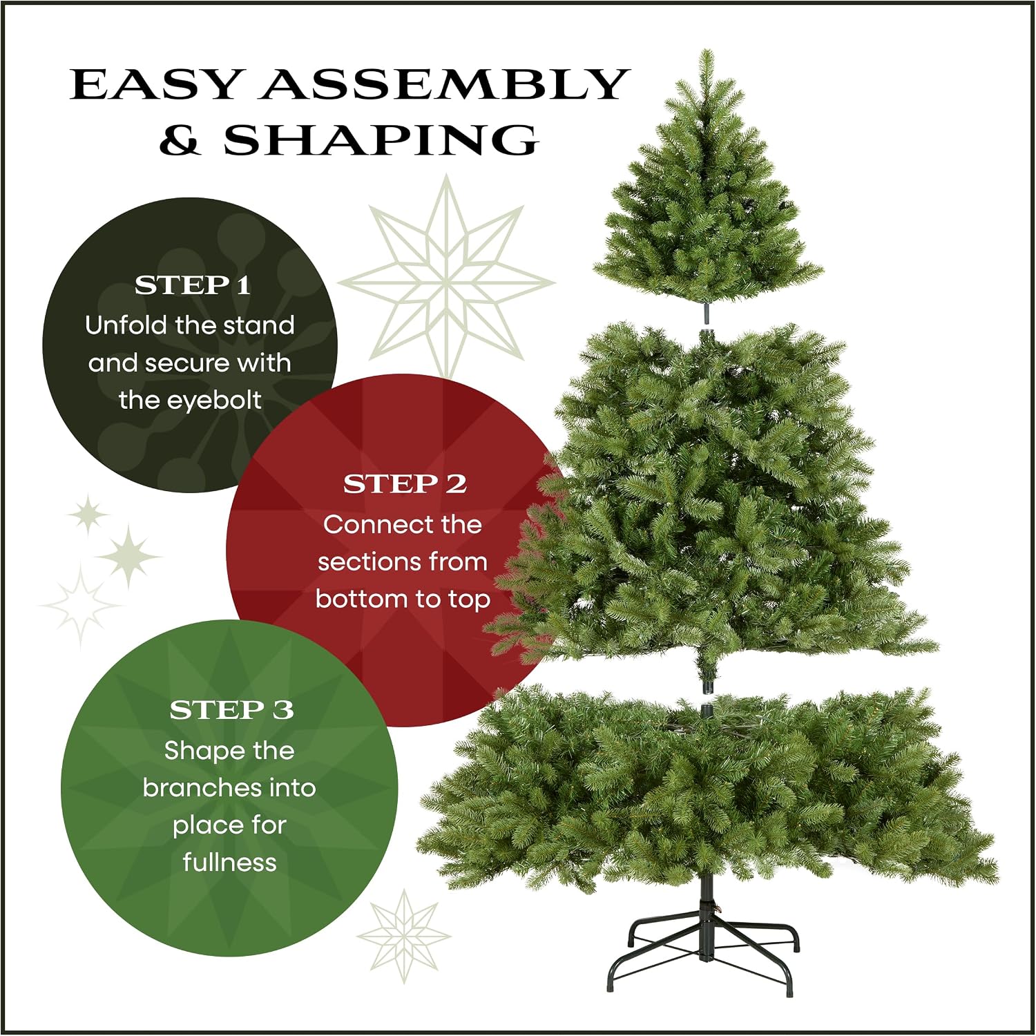 Detalle 1 de National Tree Company Winchester Pine Slim Christmas Tree, 7.5 ft, 350 LEDs