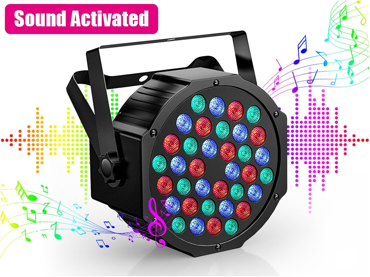 Detalle de UKing 4PCS LED Strahler Akku RGB 36 LED Par – kabellos, vielseitig einsetzbar