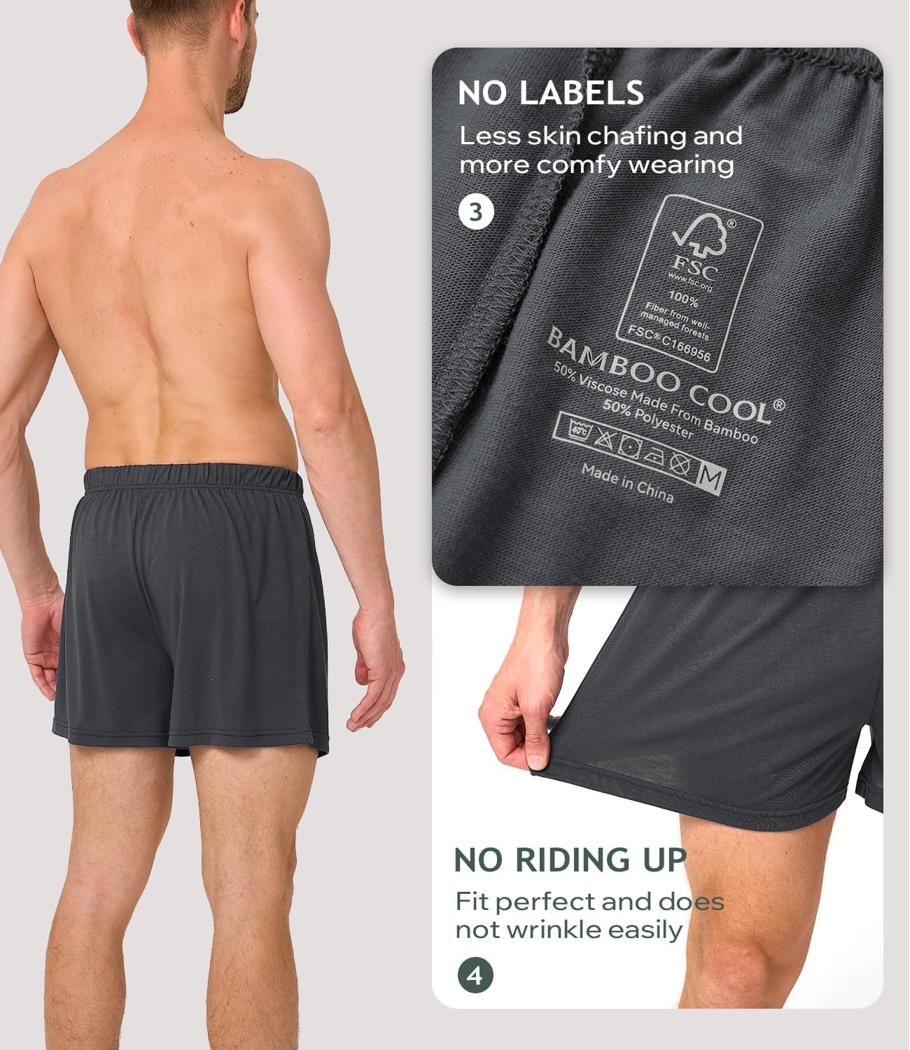 Detalle de BAMBOOCOOL Men's Boxer Shorts