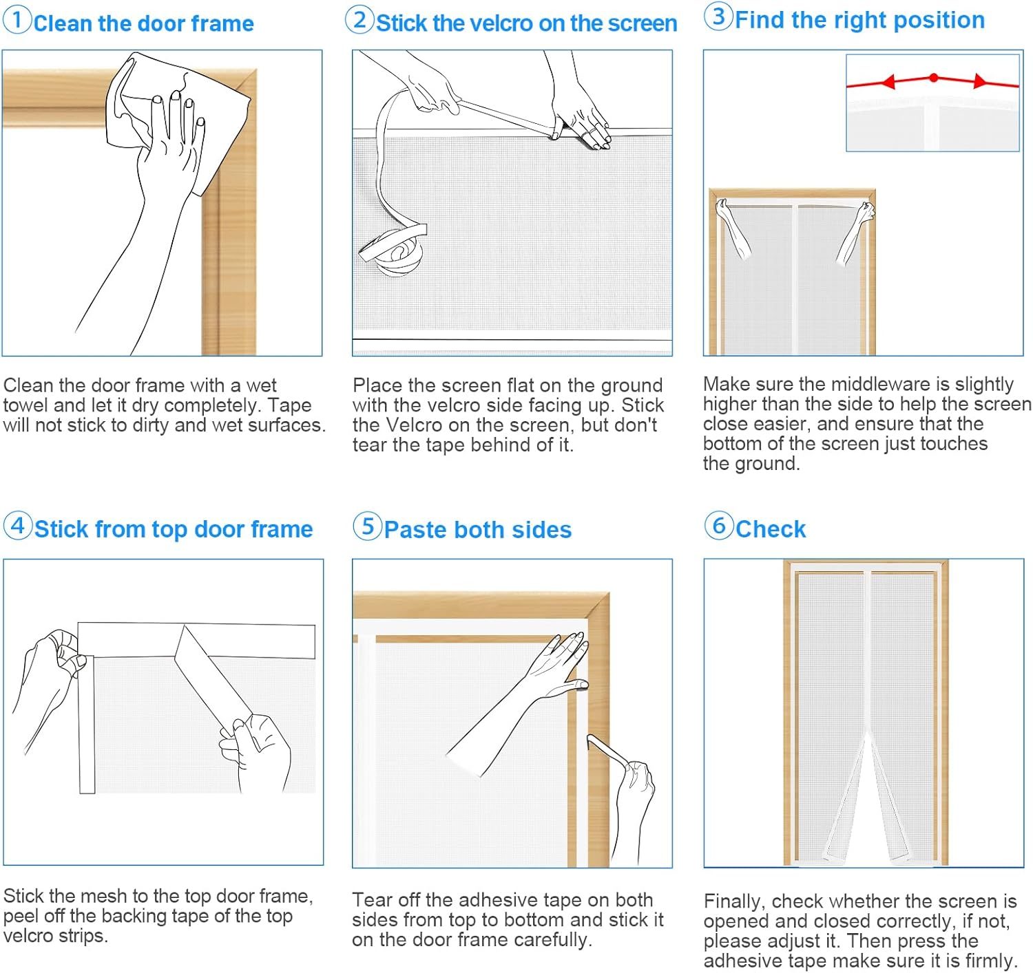 Thumbnail 4 de Fliegengitter Balkontür Magnet (100 x 210 cm) mit Klettband – ohne Bohren, weiß