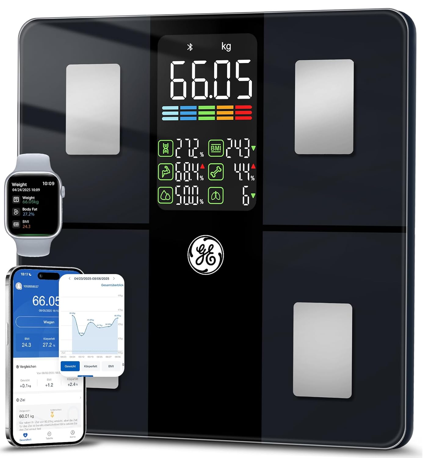 Detalle de GE Körperfettwaage Digital mit Großem Display