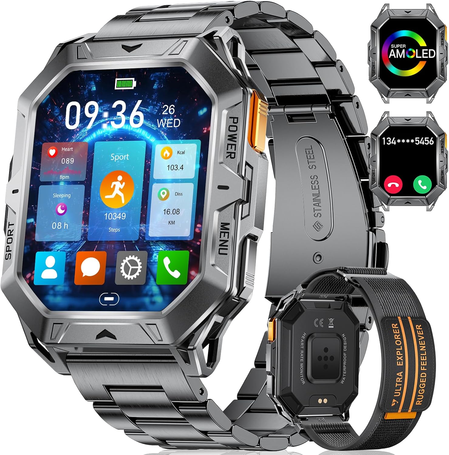 Detalle de Smart Watch 1000mAh 2.13" AMOLED Military smartwatch