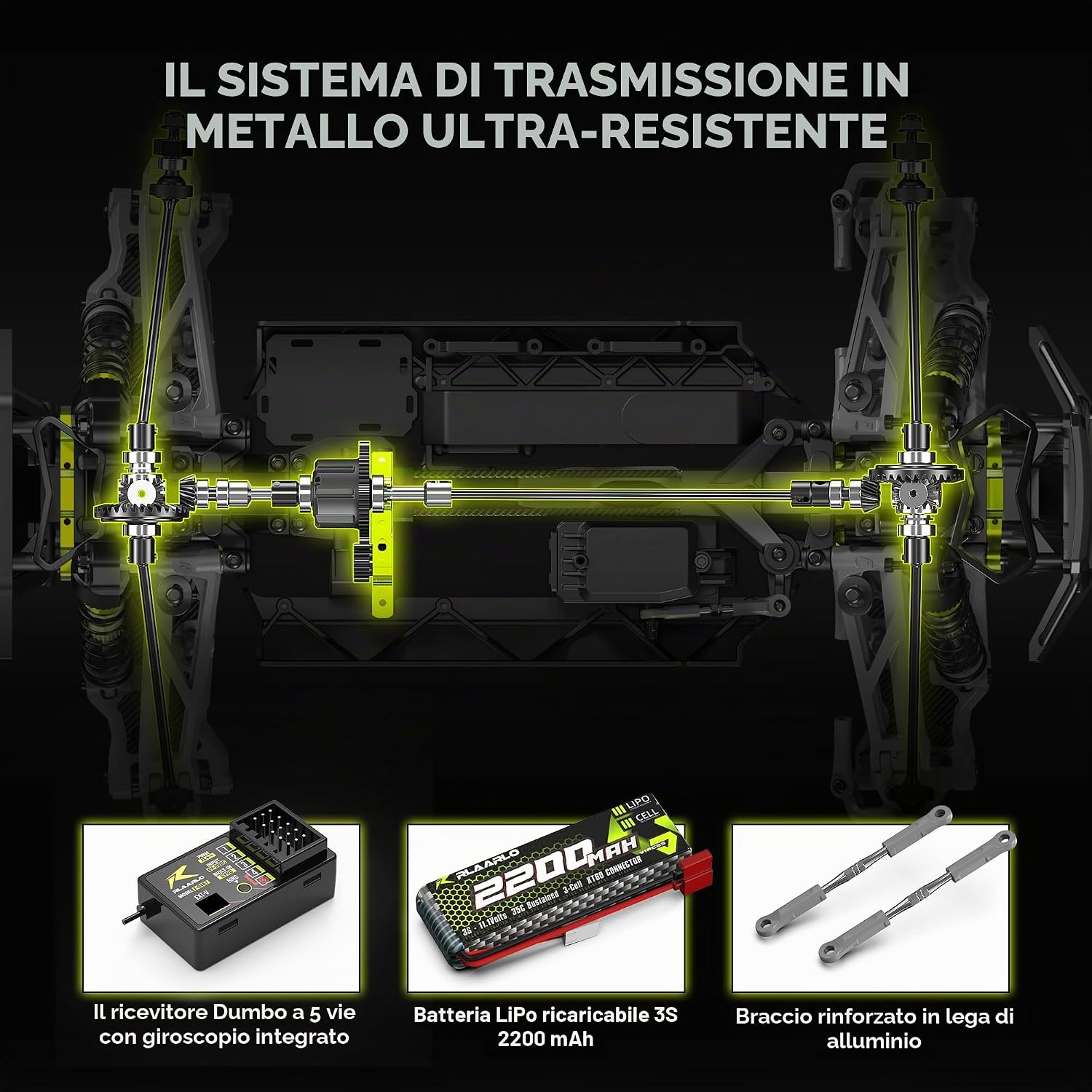 Detalle de RIAARIO Auto RC Mini 1:10 Senza Spazzole 4WD — Monster Truck elettrico per adulti