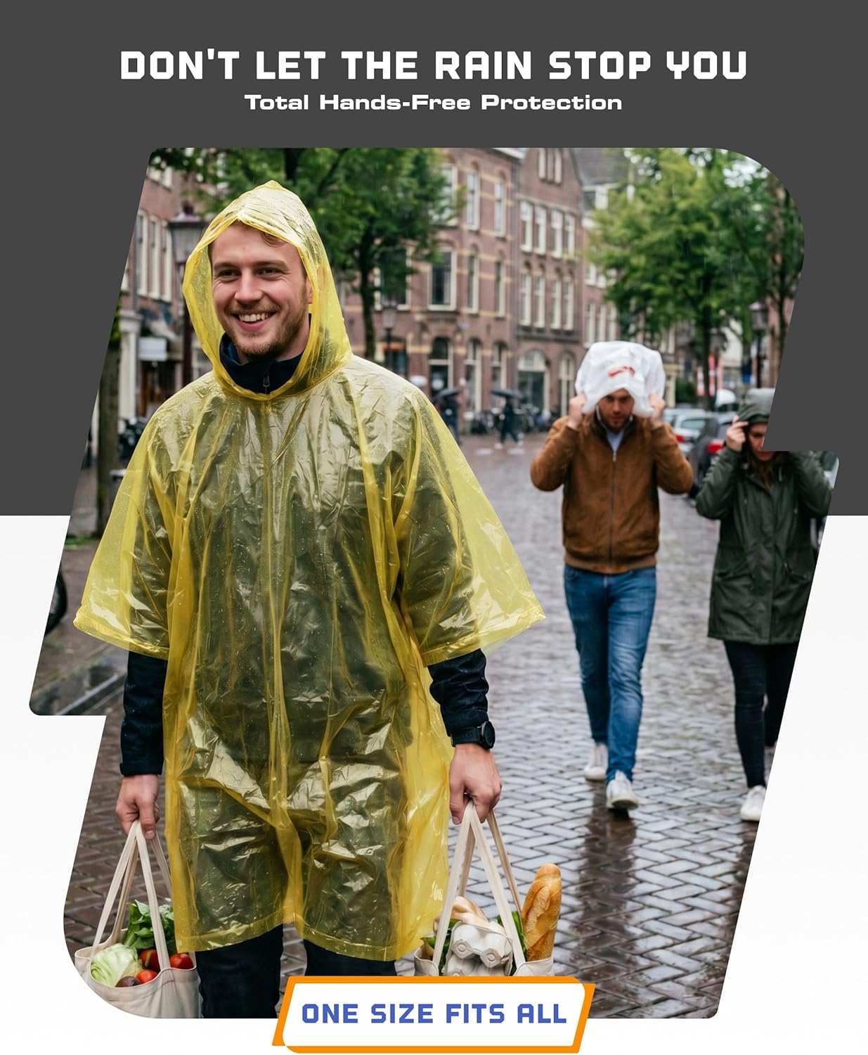 Thumbnail 5 de Hagon PRO Disposable Rain Ponchos for Adults (5 Pack)