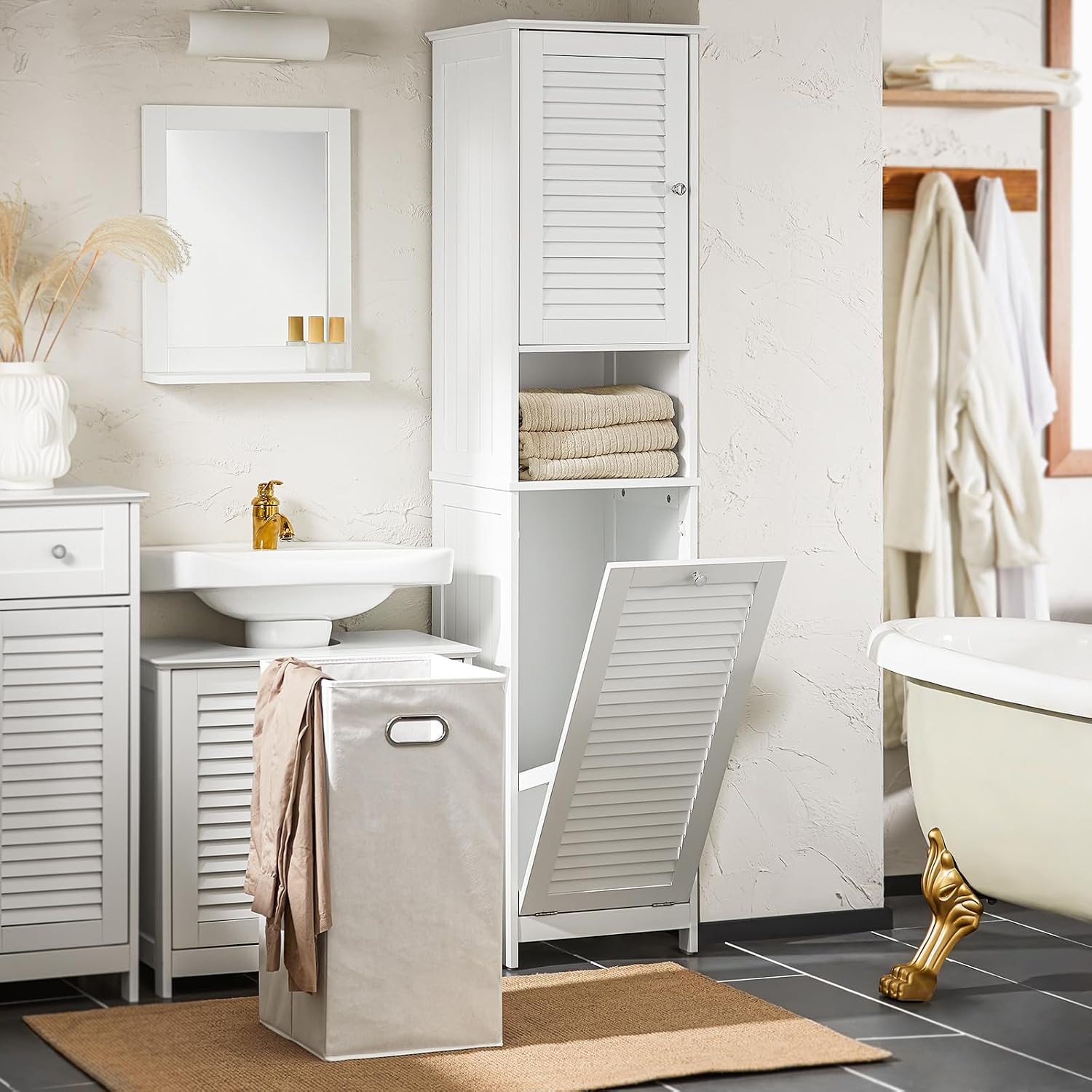 Detalle 2 de SoBuy BZR124-W colonne 40x170 cm blanc