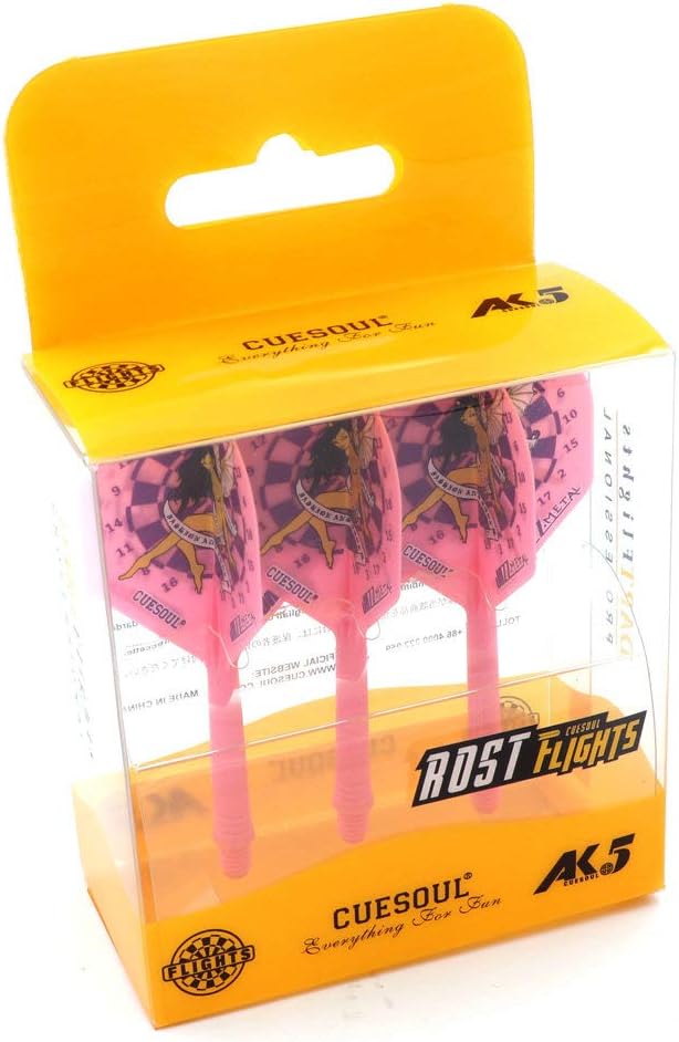 CUESOUL : ensemble de 3 fléchettes avec arbre intégré et volants (forme Standard) — Total 69 mm