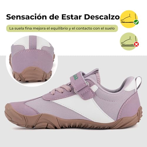 Thumbnail 4 de SAGUARO Zapatillas Barefoot para Niños y Niñas – Morado, 28 EU